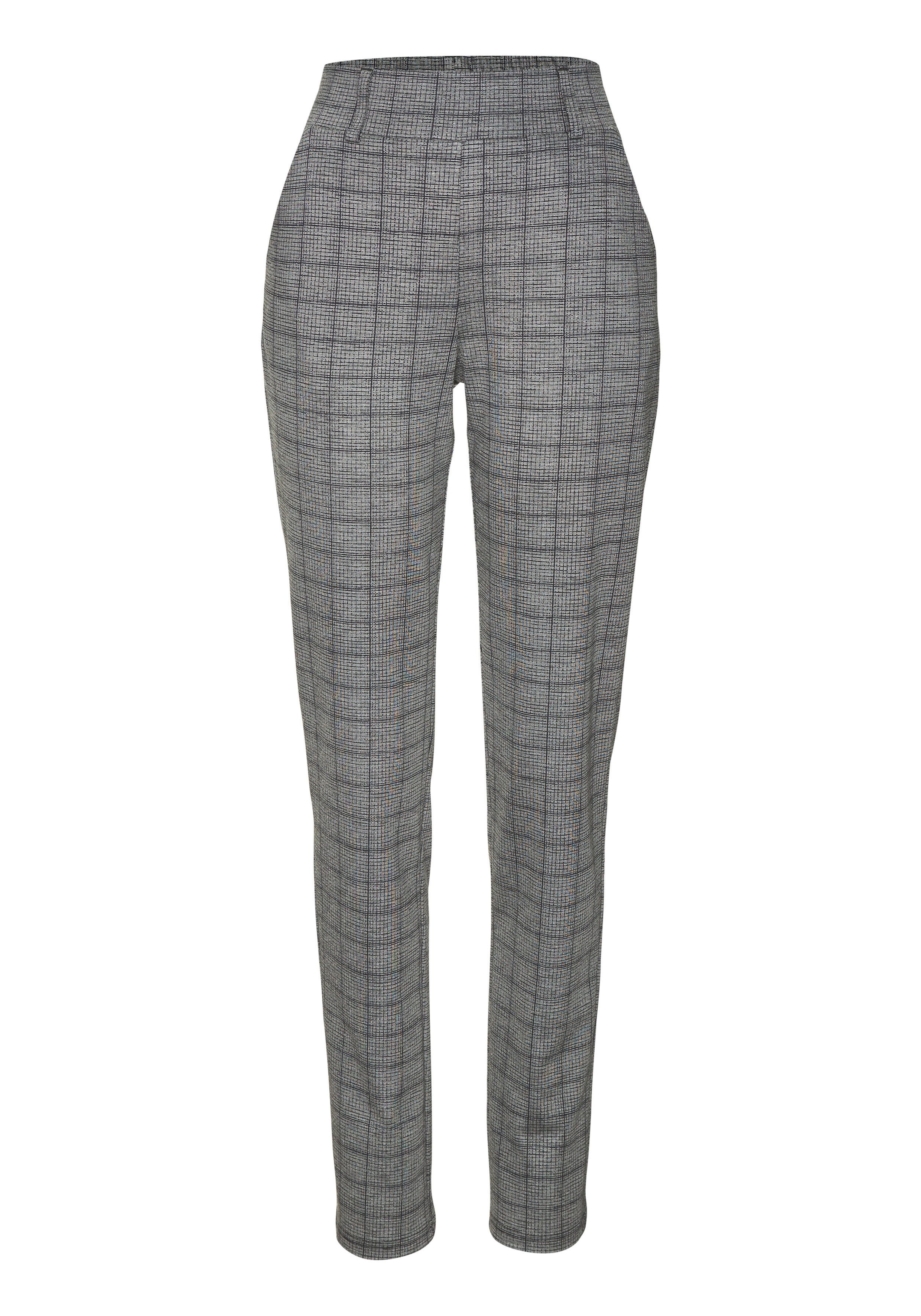 LASCANA Jogger Pants klassische schmale Form mit Jacquard Strickmuster oder uni schwarz