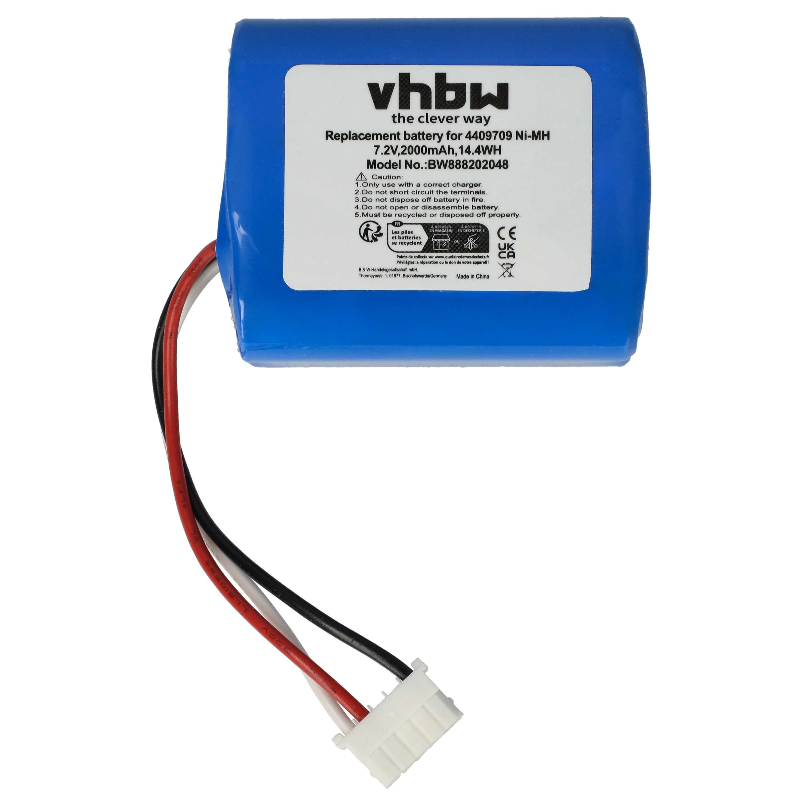 vhbw passend für iRobot Braava 300, 380, 390, 2000, 381, 380T, 390T Saugrob Staubsauger-Akku Akku NiMH 2000 mAh (7,2 V, 1 St), Leistungsfähiger Austausch-Akku f – Bild 3 von 5