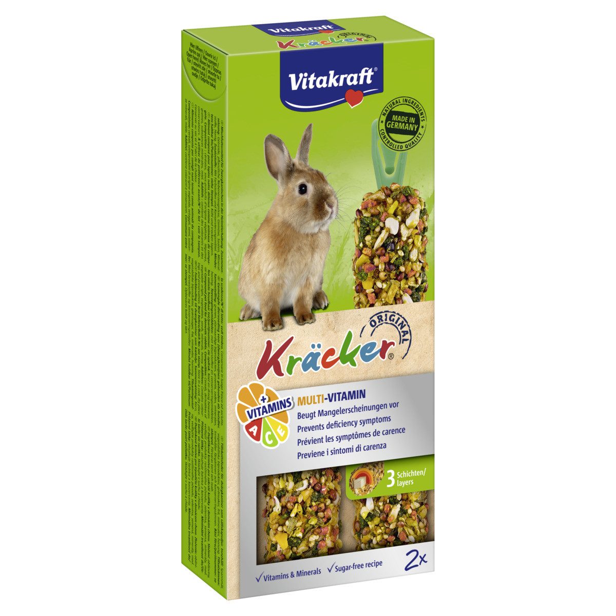 Vitakraft Kräcker® Multi-Vitamin für Zwergkaninchen 2er Pack, Snack für: Kleintier