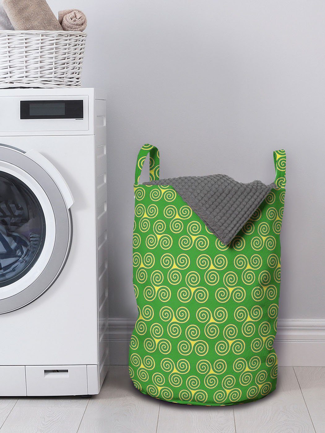 Abakuhaus Spiral Triple Triskele Griffen Kordelzugverschluss Kunst Waschsalons, Wäschekorb mit Wirbelnde Wäschesäckchen für