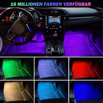 zggzerg LED Lichtleiste Auto-Innenbeleuchtung mit APP-Steuerung 16 Millionen RGB-Farben, APP-Streifenlichter
