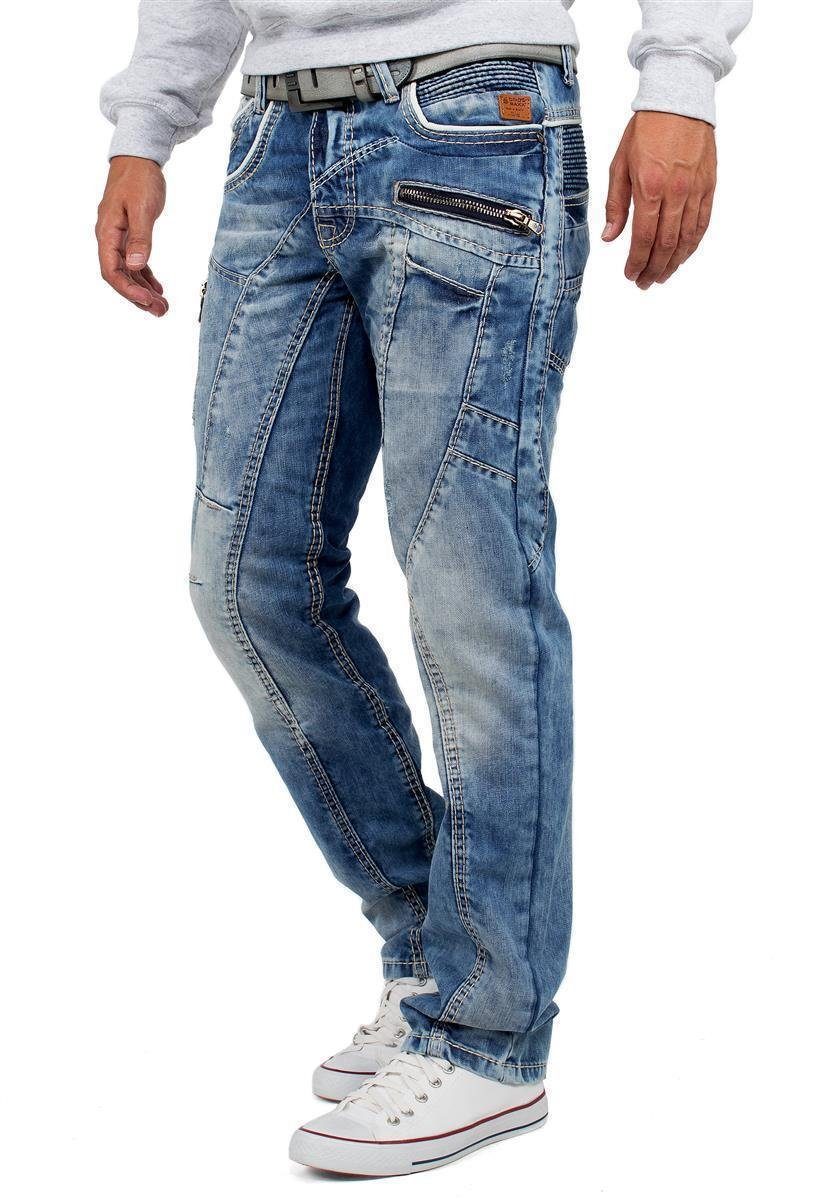 Reißverschlüssen und Verzierungen Baxx & Cipo Herren Regular-fit-Jeans mit BA-C1150 Hose