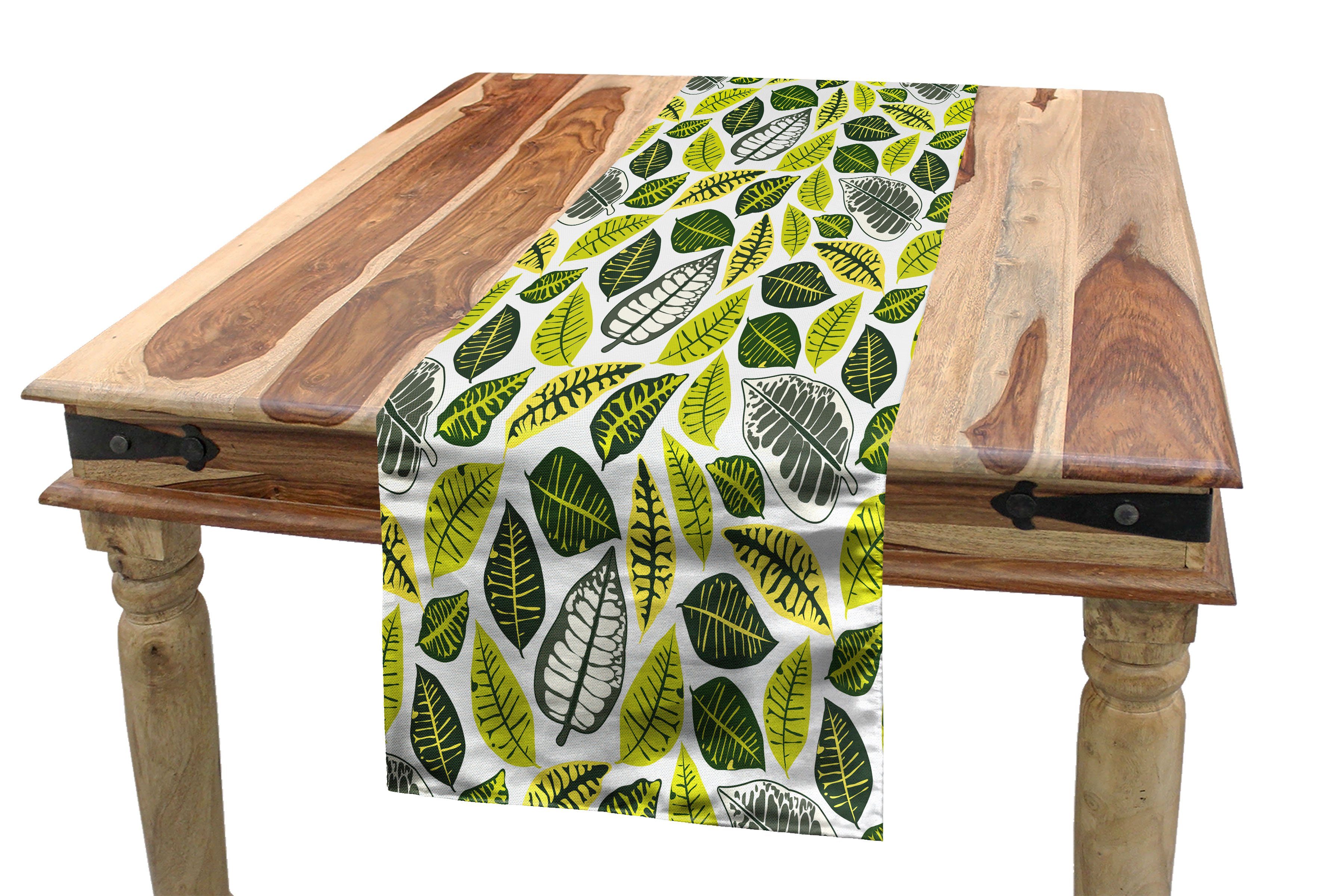 Abakuhaus Tischläufer Esszimmer Küche Rechteckiger Dekorativer Tischläufer, Philodendron Vivid tropische Blatt-