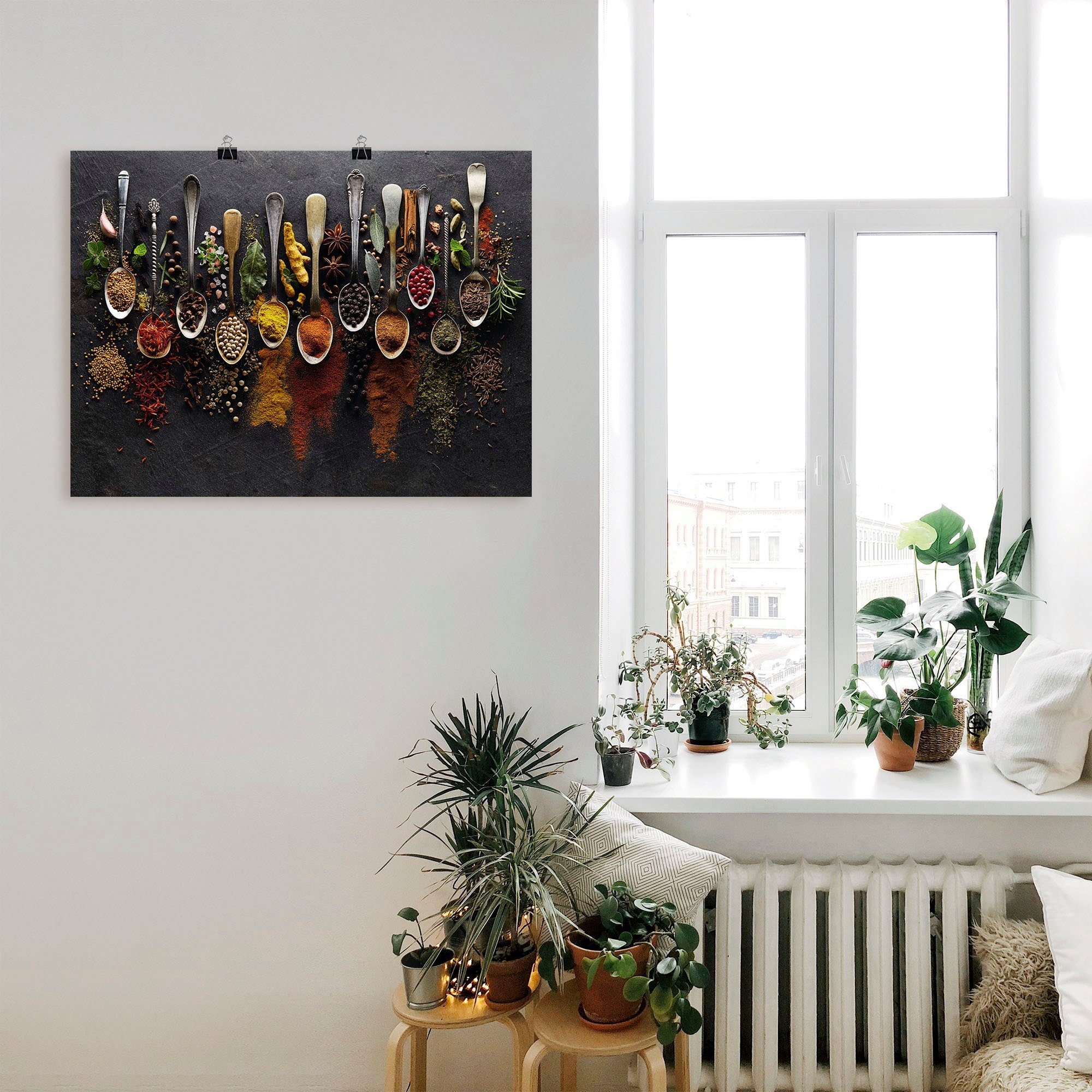 Artland Wandbild Kräuter Gewürze Schiefer, Lebensmittel (1 St), als Alubild, Leinwandbild, Poster, Wandaufkleber in verschied. Größen