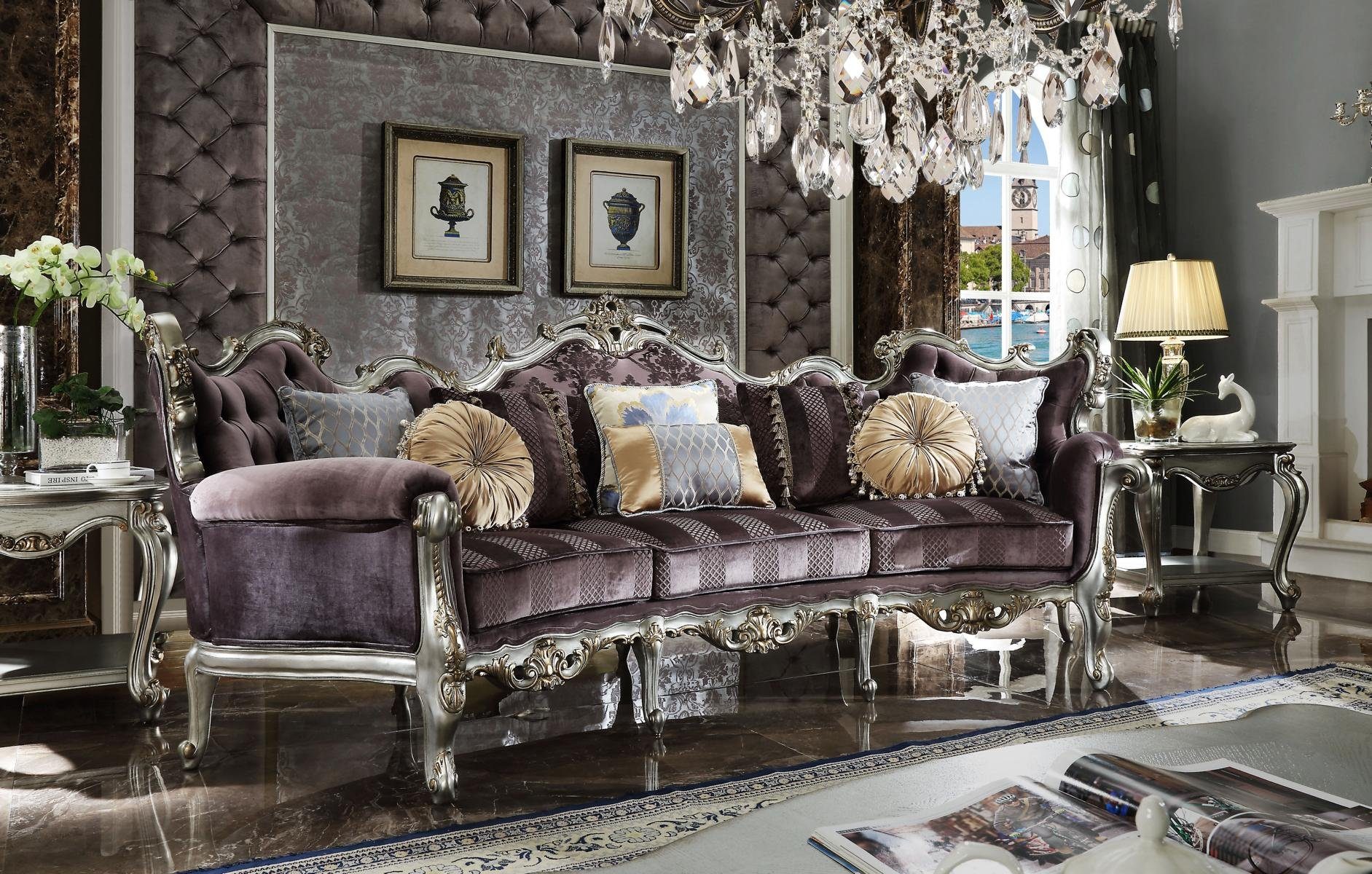 Couch Rokoko JVmoebel in Viersitzer Textil Wohnzimmer Made Sofa Barock Luxus, Klassische Europe