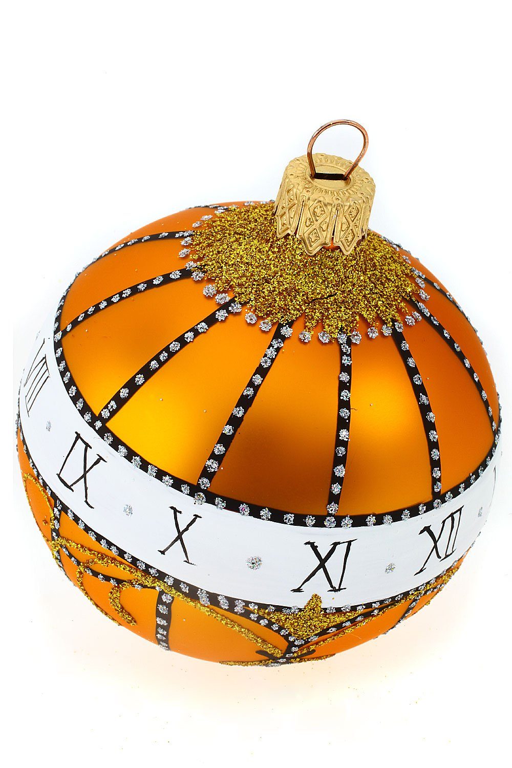 Hamburger Weihnachtskontor Weihnachtsbaumkugel Christbaumkugel à la Fabergé "Madonnenlilien", mundgeblasen - handdekoriert