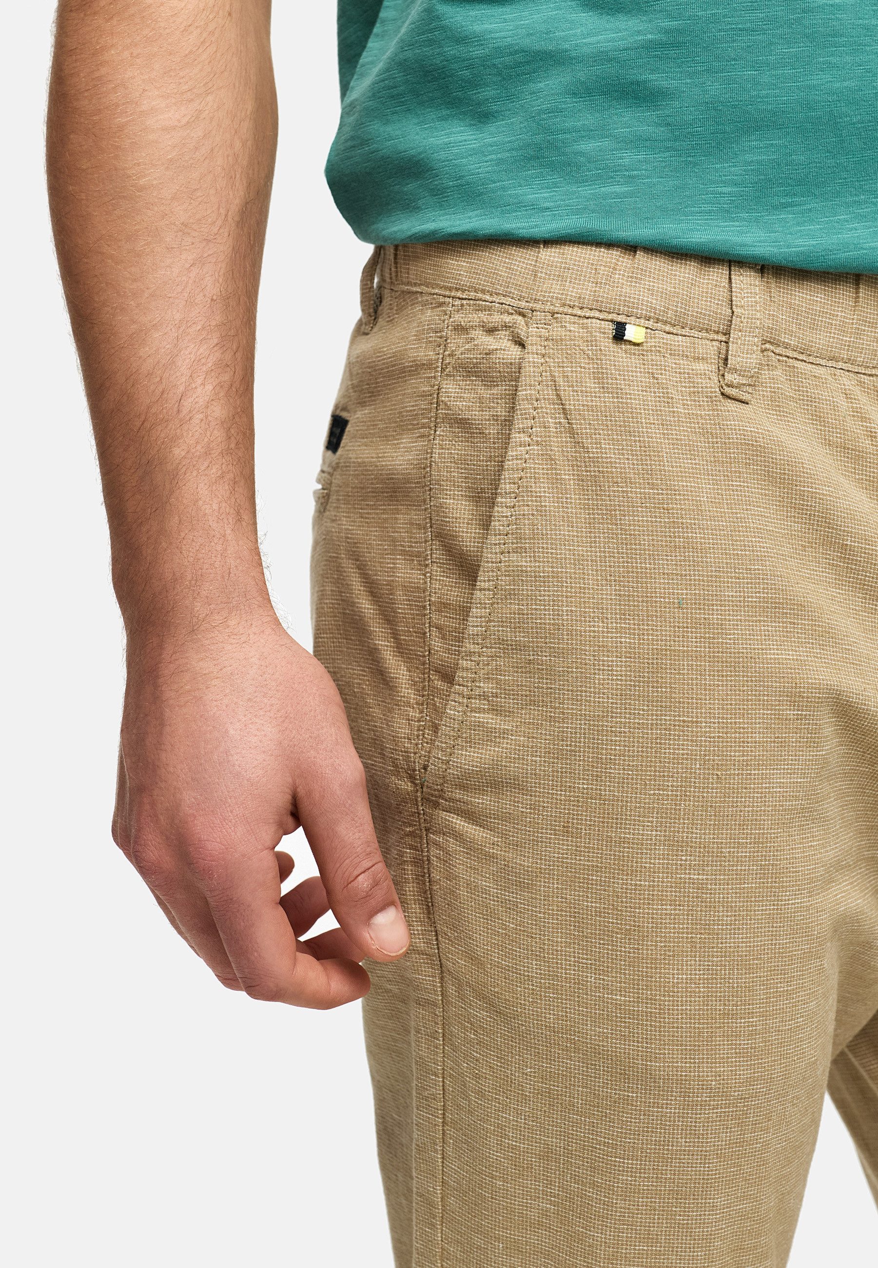 Indicode Leinenhose Herren INNandos Sommerhose Leinen Herrenhose mit elastischem Bund mit Knopf- und Reißverschluss