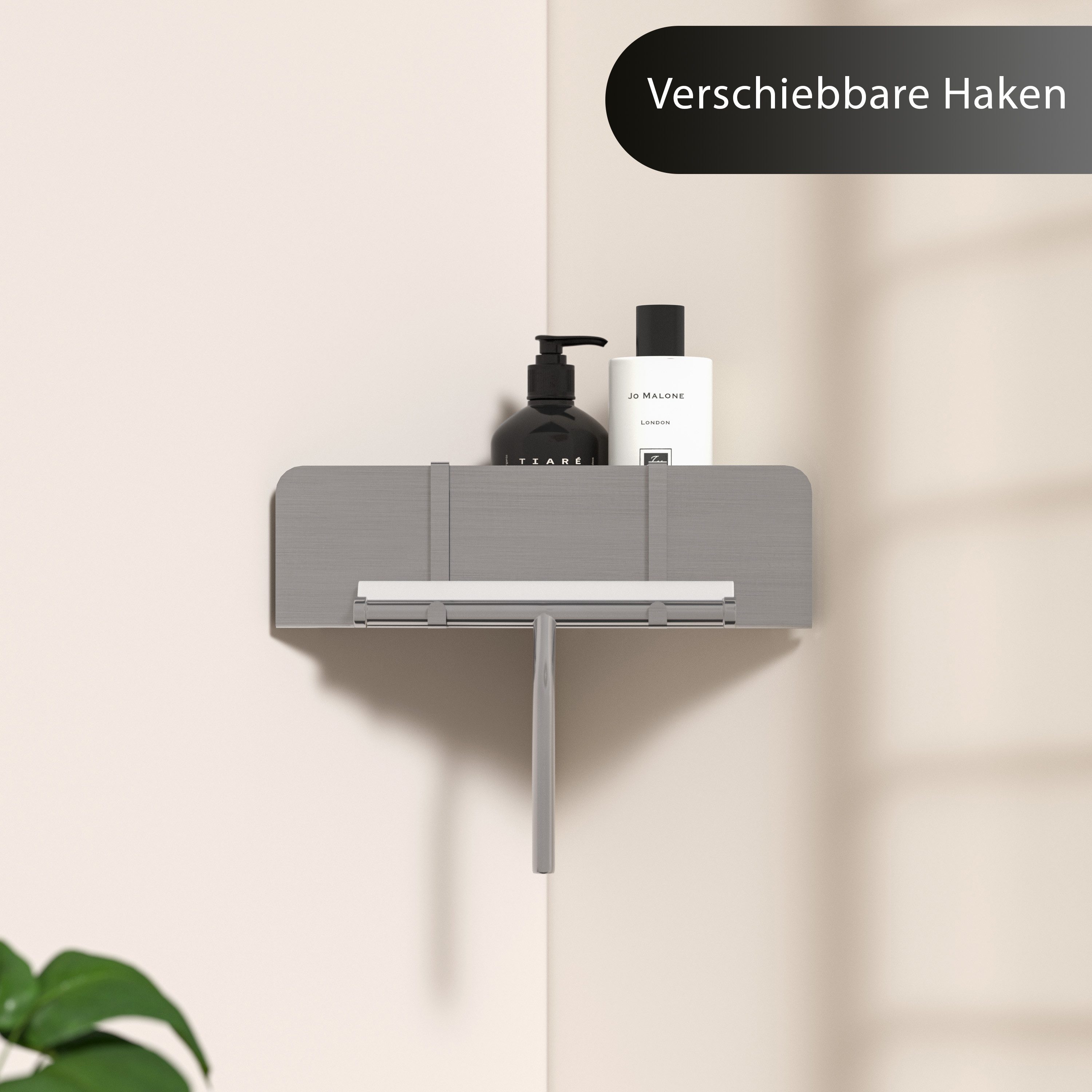 Dolvhin Duschablage ohne Bohren Ecke, Eckregal, Duschregal ecke ohne Bohren, Duschkorb, Badablage, Mit Wasser Ablaufrillen, Inkl. extra starkem Montage Klebeset