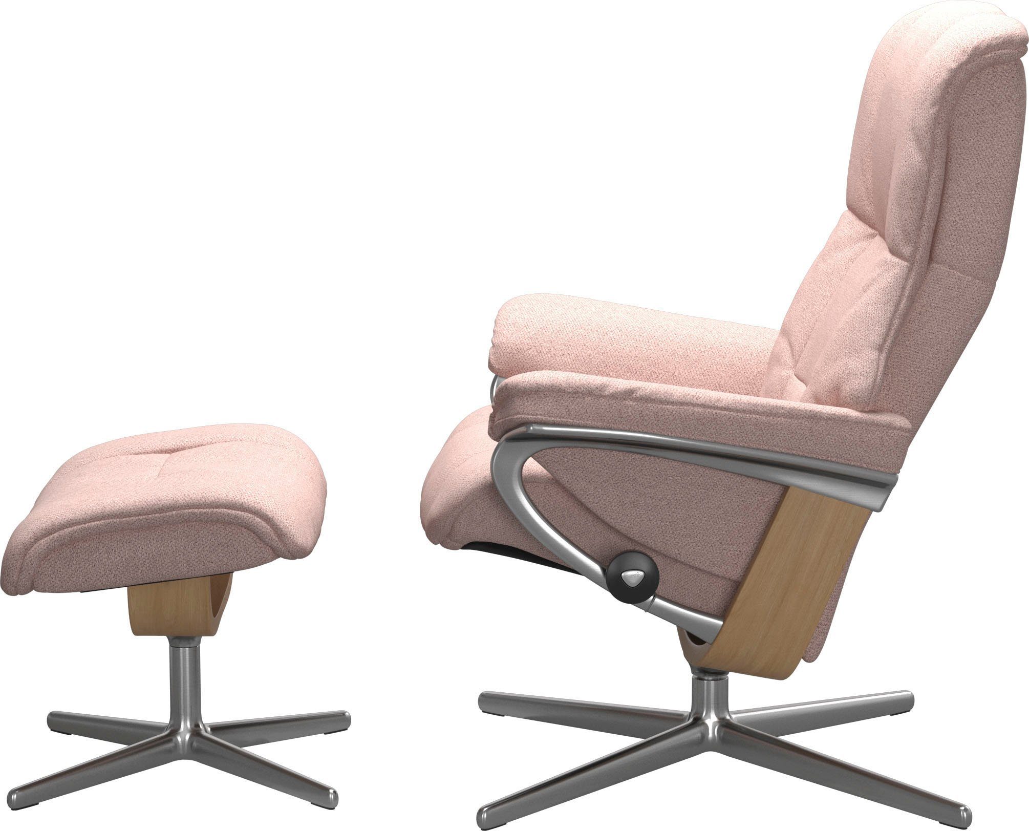 & mit Hocker), Base, mit Relaxsessel Relaxsessel L, M Cross Hocker, mit Größe S, (Set, Holzakzent Mayfair Eiche Stressless®