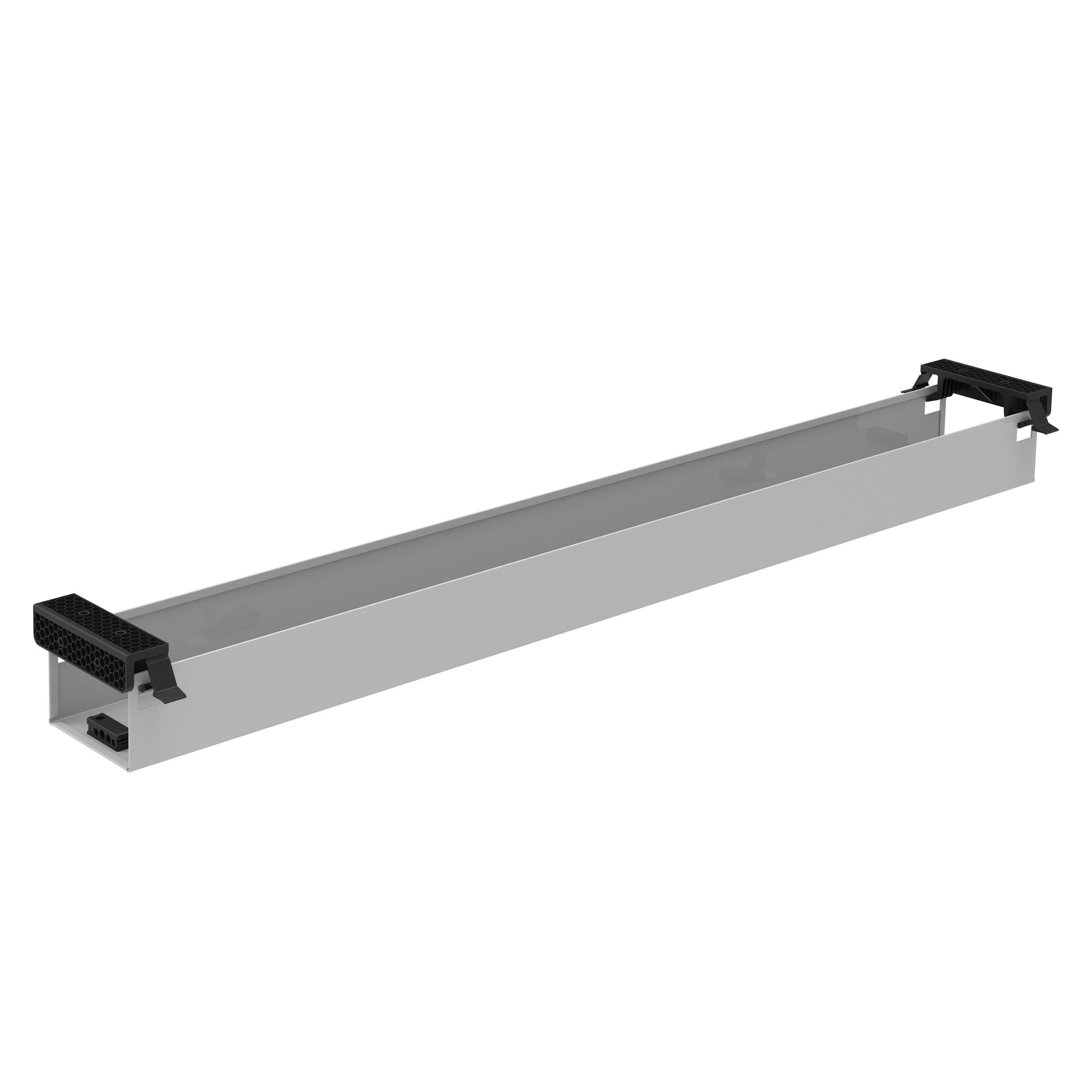boho office® Kabelkanal, Kabelwanne 107 cm in silber, beidseitig klappbar mit viel Stauraum
