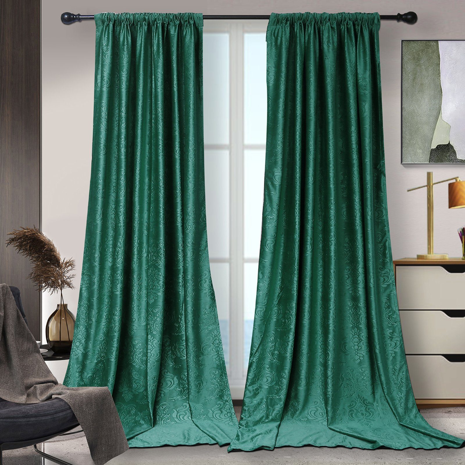 BTTO V&G Vorhang Gardinen Blickdicht Vorhang Samt Velvet Kräuselband (2 St) günstig online kaufen