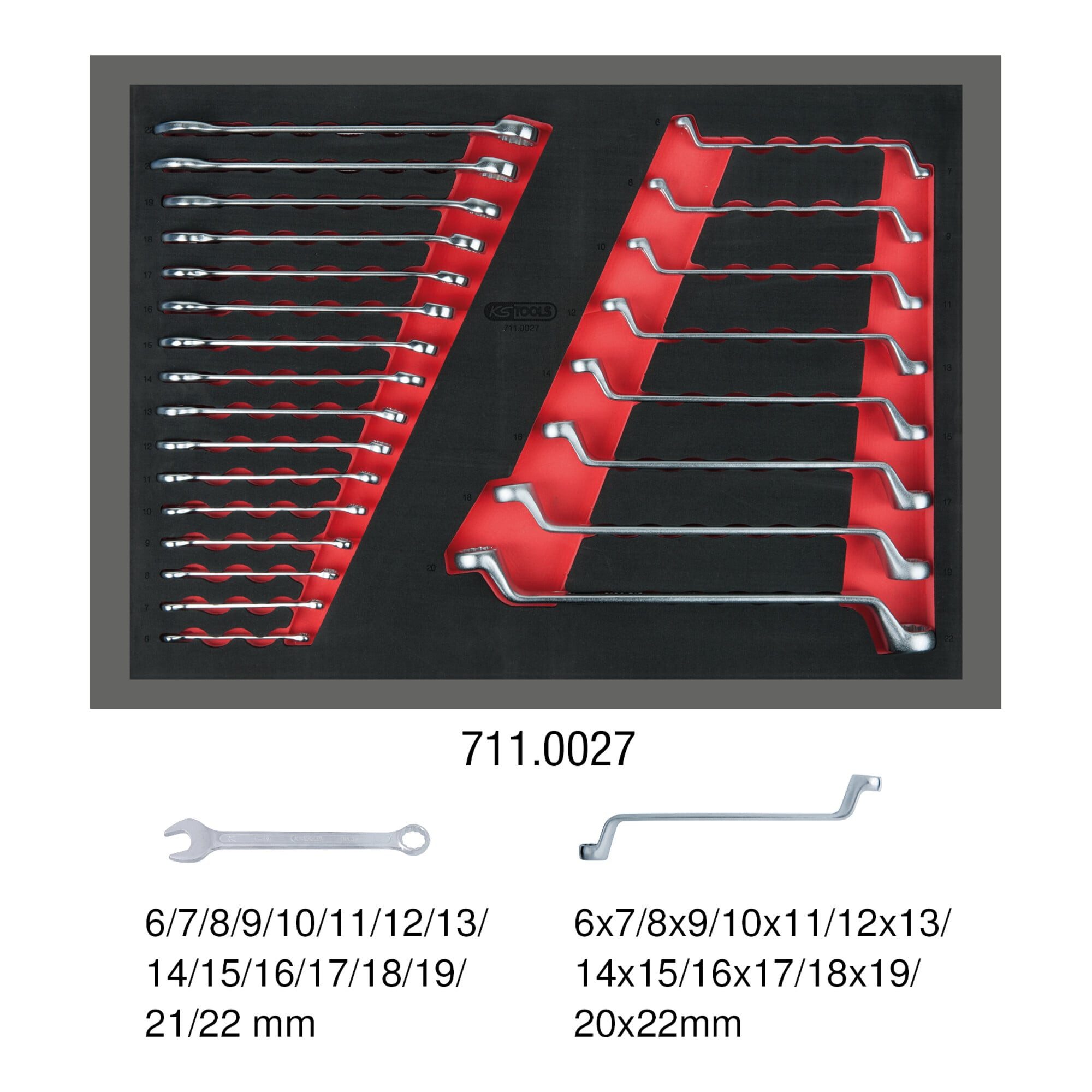 KS Tools Crimpzange KS Tools Schlüssel-Satz, 24-tlg. in 1/1 Systemeinlage
