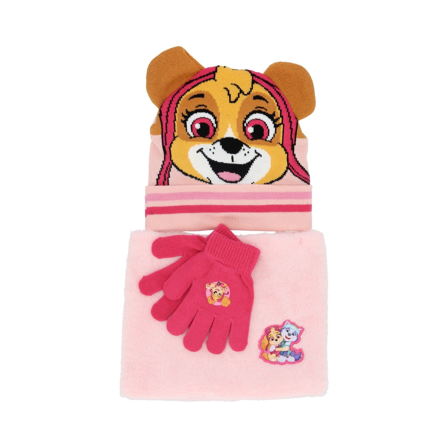 PAW PATROL Mütze & Schal Winter-Accessoires für Kinder Set mit Mütze, Schal und Handschuhen
