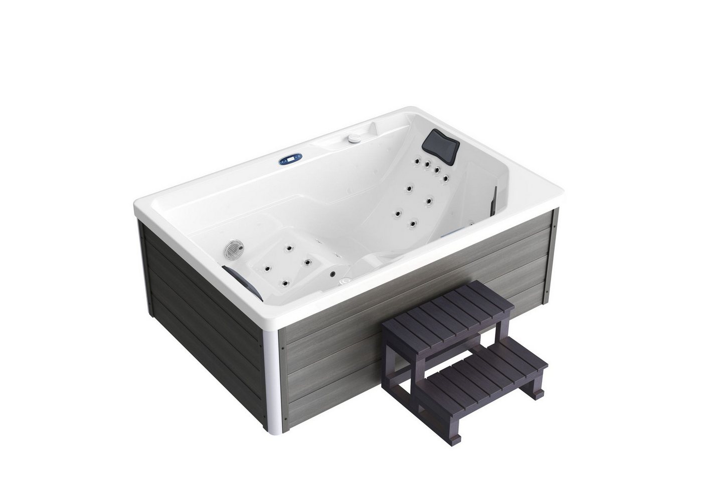 Thumbnail - TroniTechnik Whirlpool Outdoor Spa GALERA weiß 190x130, Sanitäracryl, mit integrierter Heizung, Massage, LED