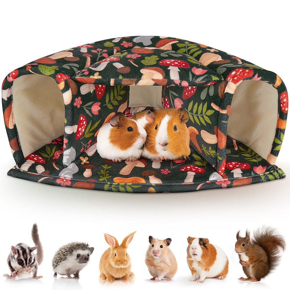Ledander Tierhaus Meerschweinchenversteck,Großes, gemütliches Bett, Hamsterhaus, warmes Häuschen, waschbarer Tunnel,für kleine Haustiere wie Mäuse