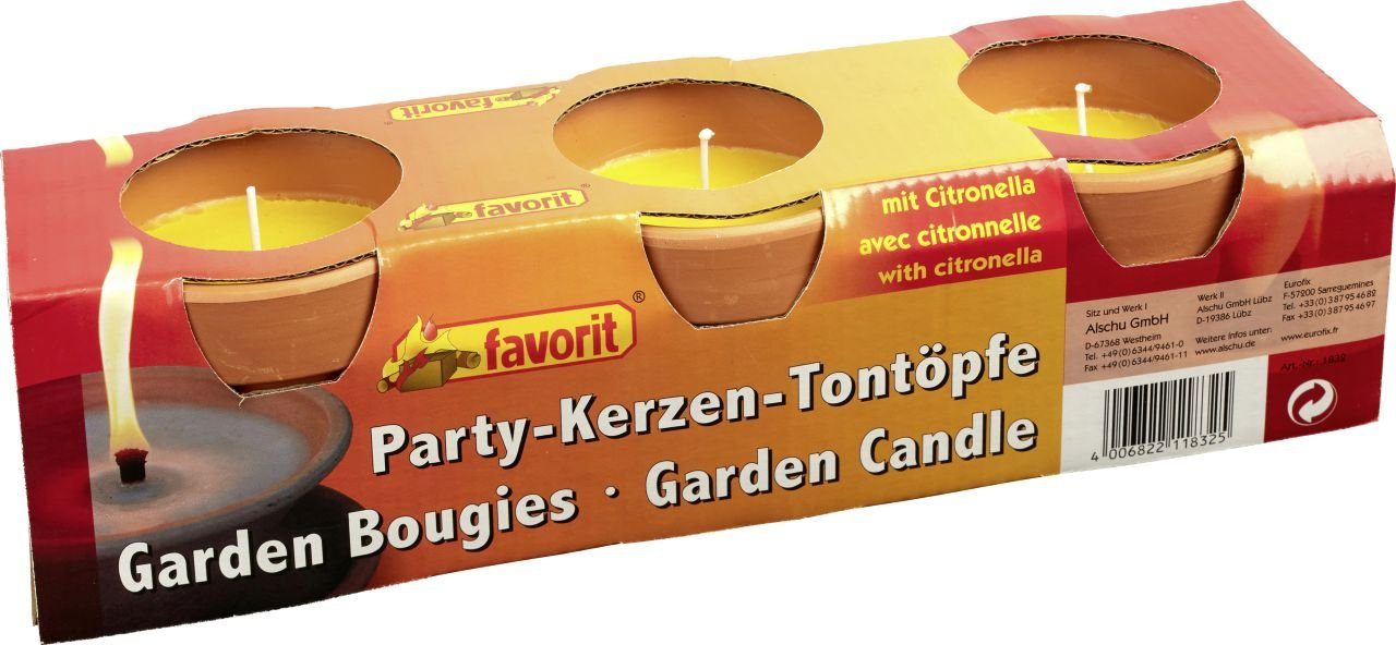 favorit Formkerze Favorit Partykerze Mückenabwehr 3er Pack