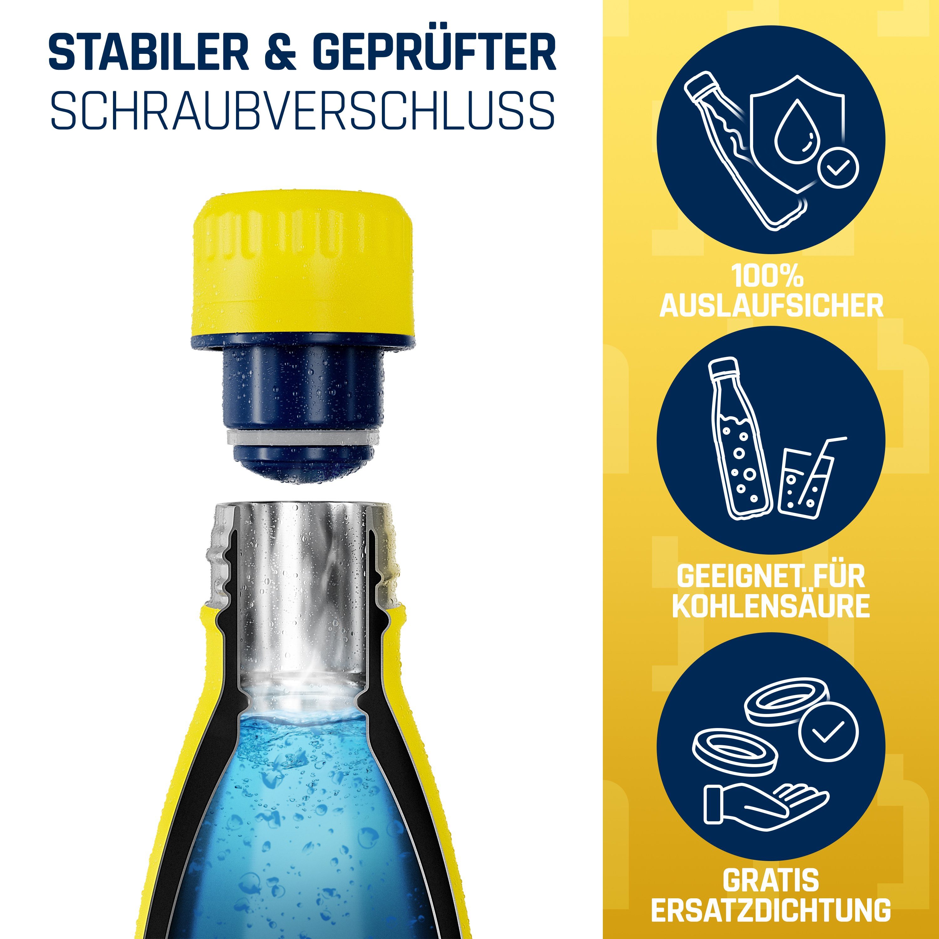 boddels Isolierflasche Edelstahl, auslaufsicher, - 500ml aus Gelb / Nachtblau Trinkflasche TWEE+ bruchfest doppelwandig