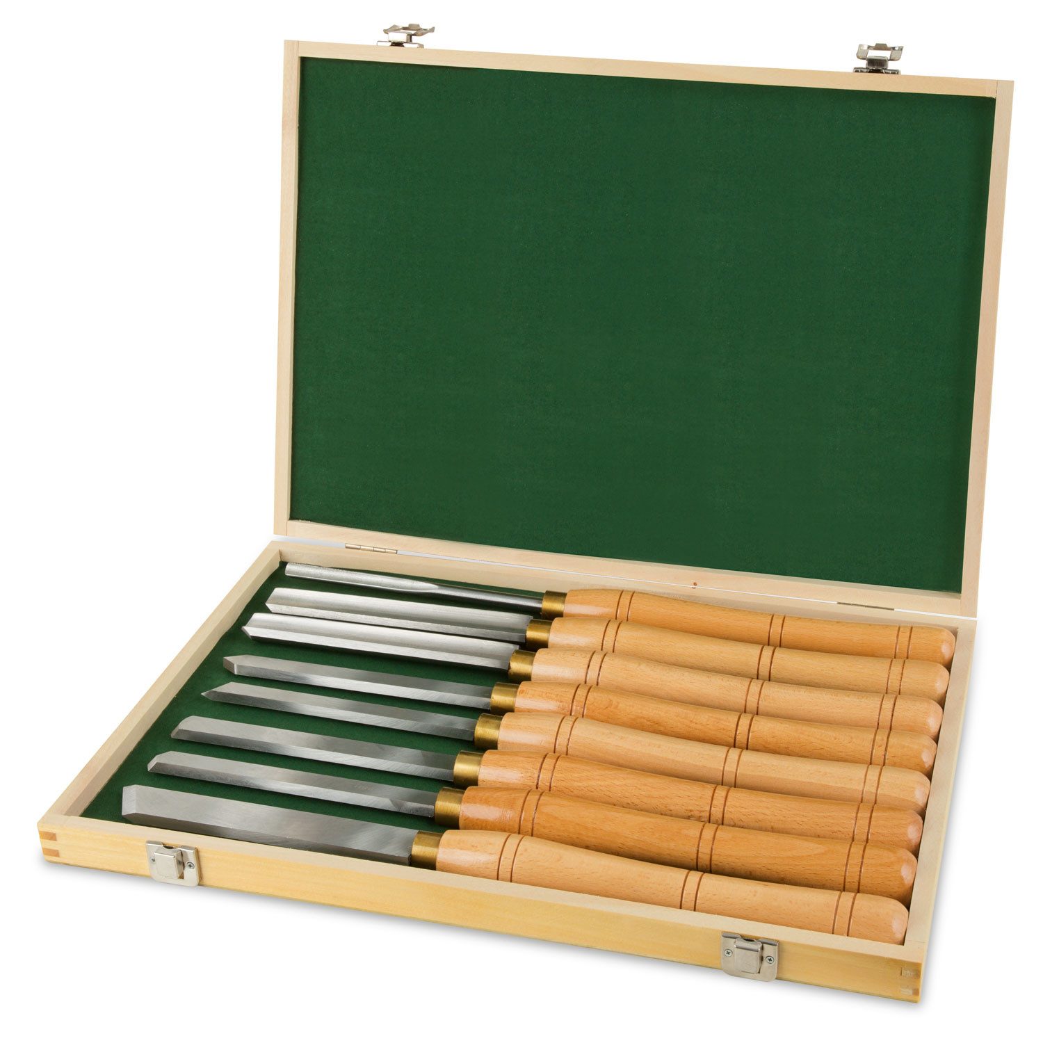 EBERTH Drechselbank Drechselmesser Set mit Holzkoffer, 8 Hochwertige HSS Drechseleisen, (8-tlg), Schnellarbeitsstahl, 8 tlg