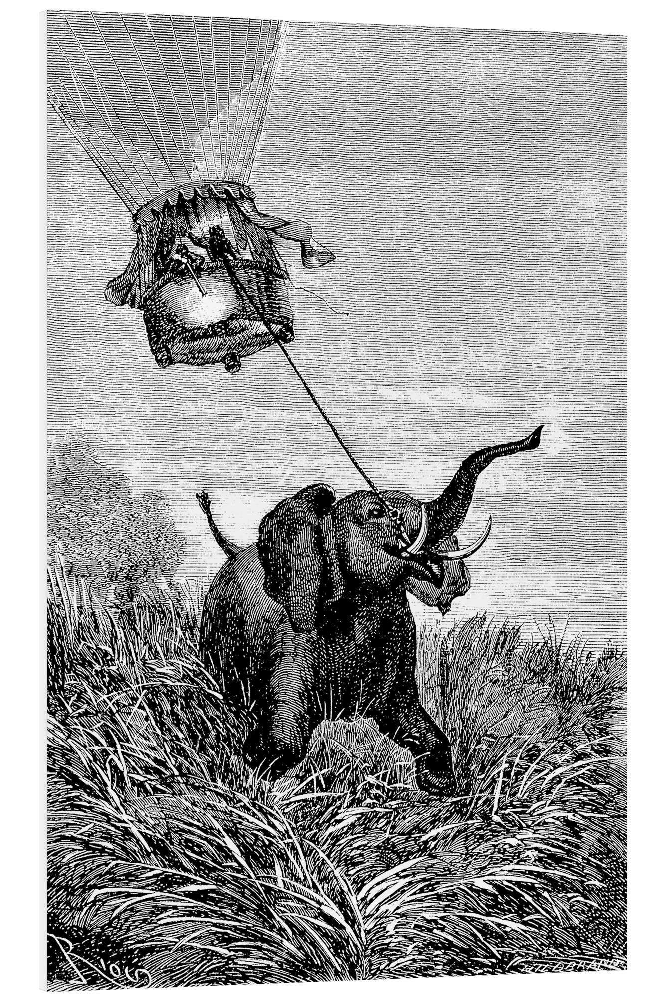 Posterlounge Wandbild Fünf Wochen im Ballon, Edouard Riou, erhältlich als Poster, Leinwandbild, Wandsticker oder Acrylglasbild