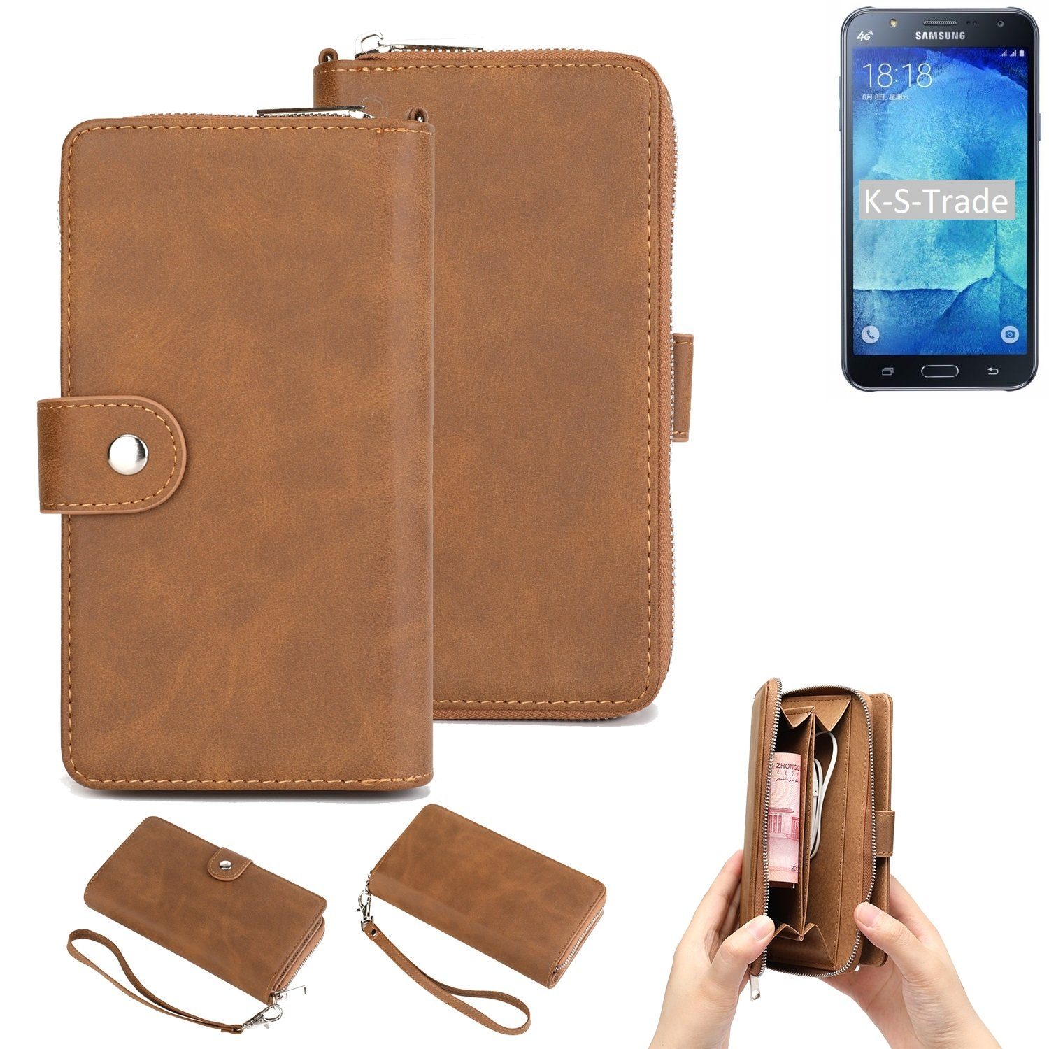 K-S-Trade Handyhülle für Samsung Galaxy J7, Handyhülle Schutzhülle & Portemonnee Tasche Handytasche Case Etui