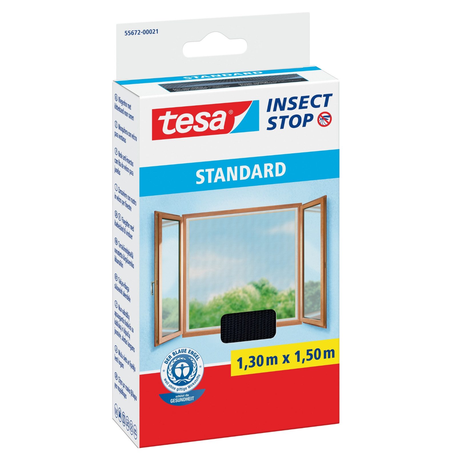 Fliegengitter-Gewebe tesa Fliegengitter Insect Stop STANDARD für Fenster - 1,3 m x 1,5 m