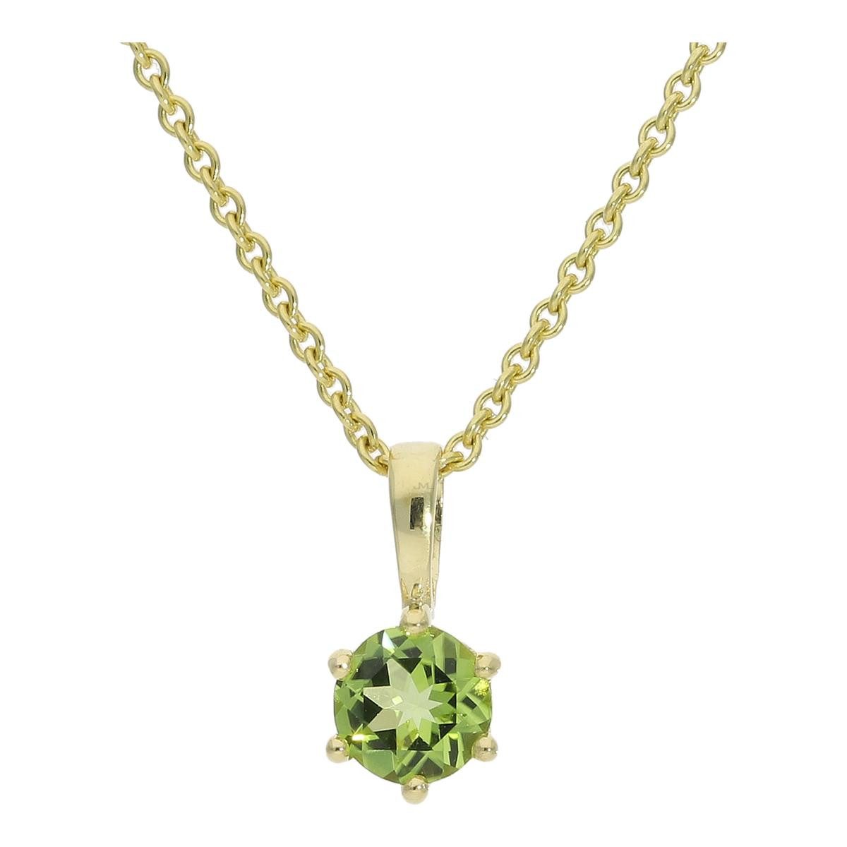 Kettenanhänger Kettenanhänger Gold 333 mit echtem Peridot JL20-02-1158 JuwelmaLux