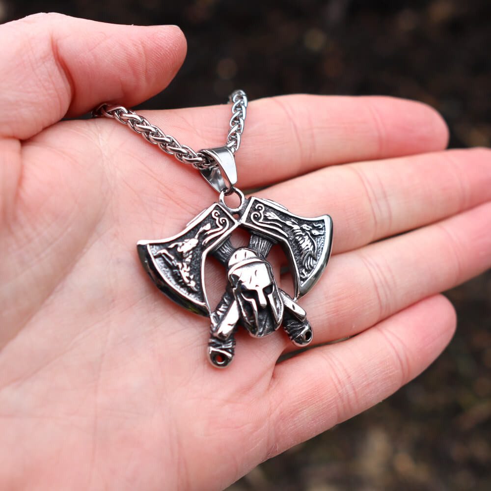 DALMARO Kette mit Anhänger Lederkette Edelstahlkette 316LWIKINGER AXT, Herr günstig online kaufen