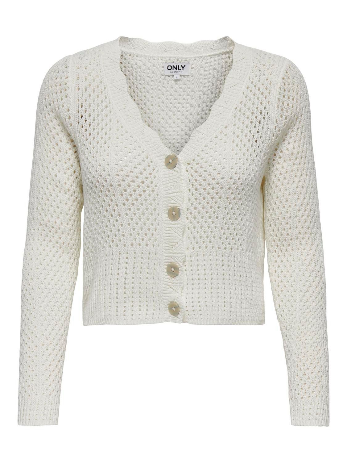 Strickjacke ONLROSELIA – Cardigan mit Knopfleiste und geripptem Bündchen