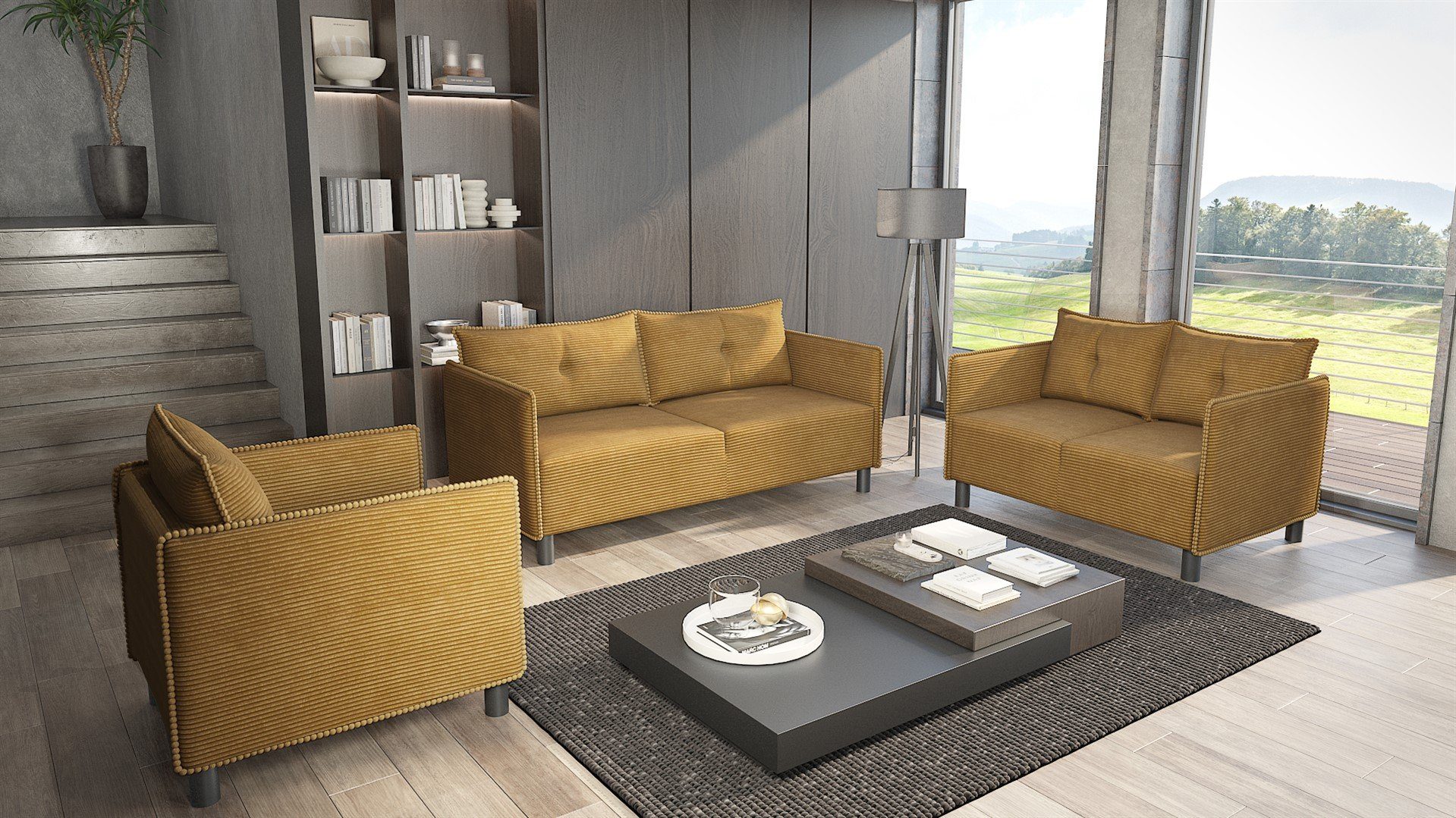 Fun Möbel Polstergarnitur Sofaset Designersofa DECLAN günstig online kaufen