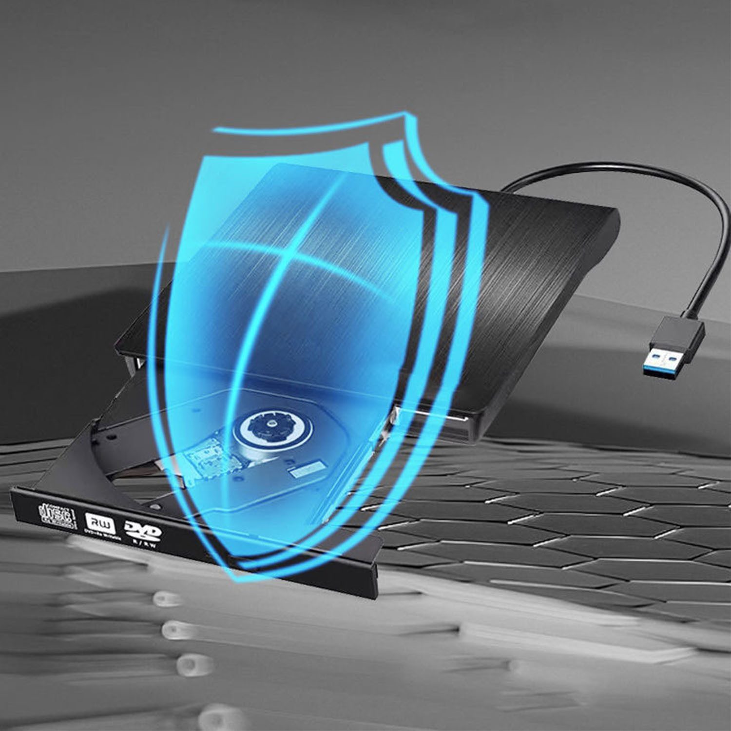 FELIXLEO Externes DVD Laufwerk USB 3.0 CD DVD RW Brenner DVD-Brenner DVD-Brenner