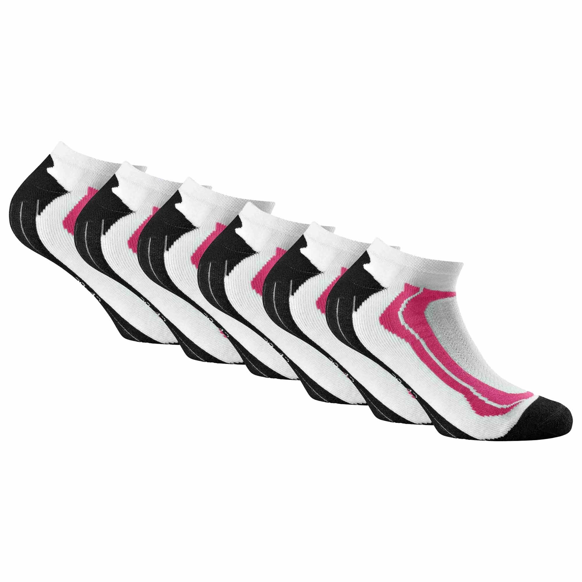 Rohner Socks Sportsocken Unisex Sneaker Sportsocken, 6er Pack - Sport Weiß/Pink