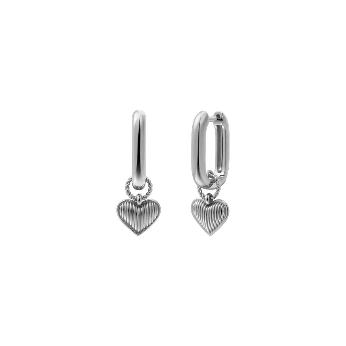 XENOX Paar Creolen Xenox Ohrringe Creolen Damen Heartbeat Sterlingsilber XS91907