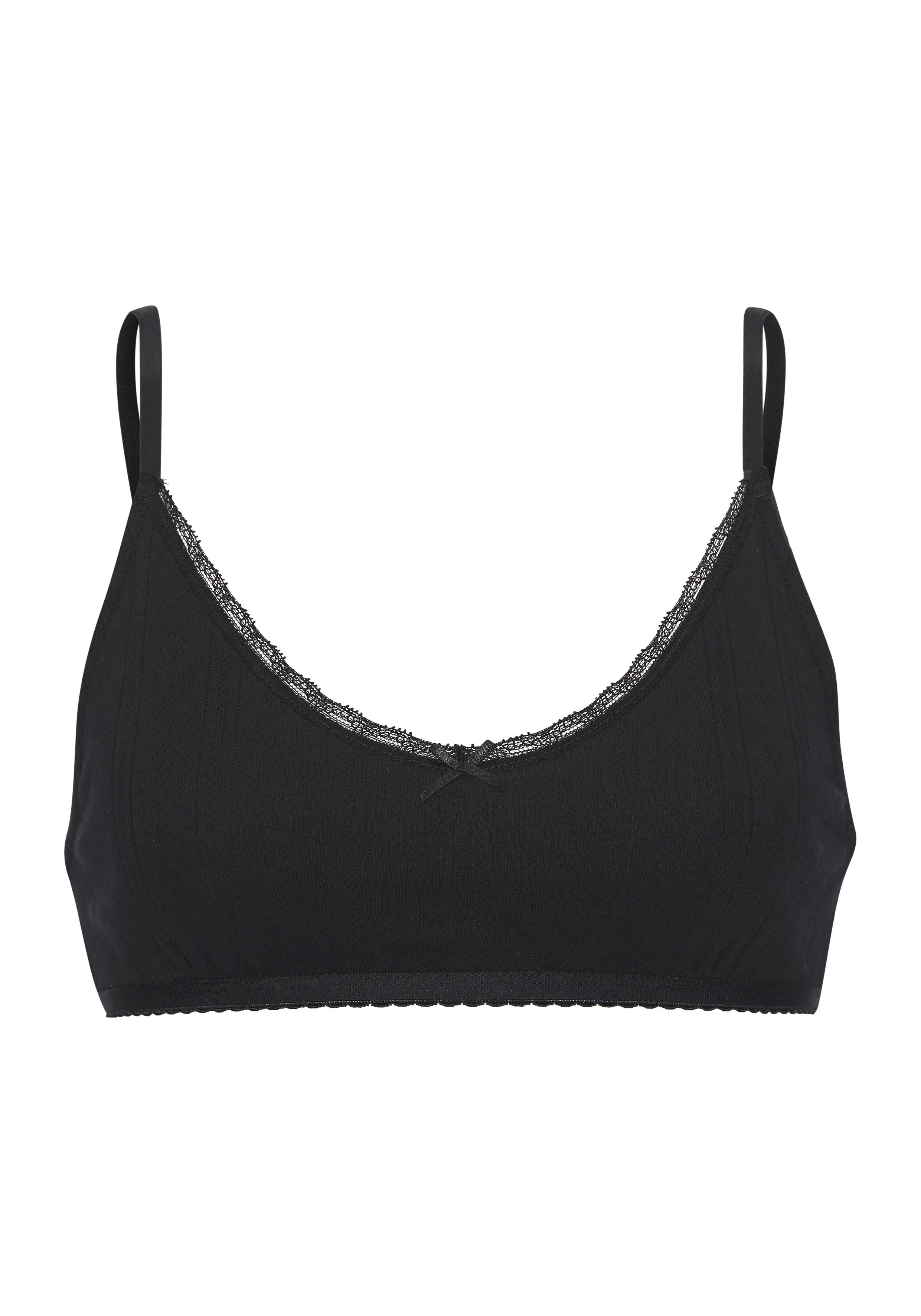 Vivance Bralette aus feiner Pointelle-Ware mit Spitze, reine Baumwolle