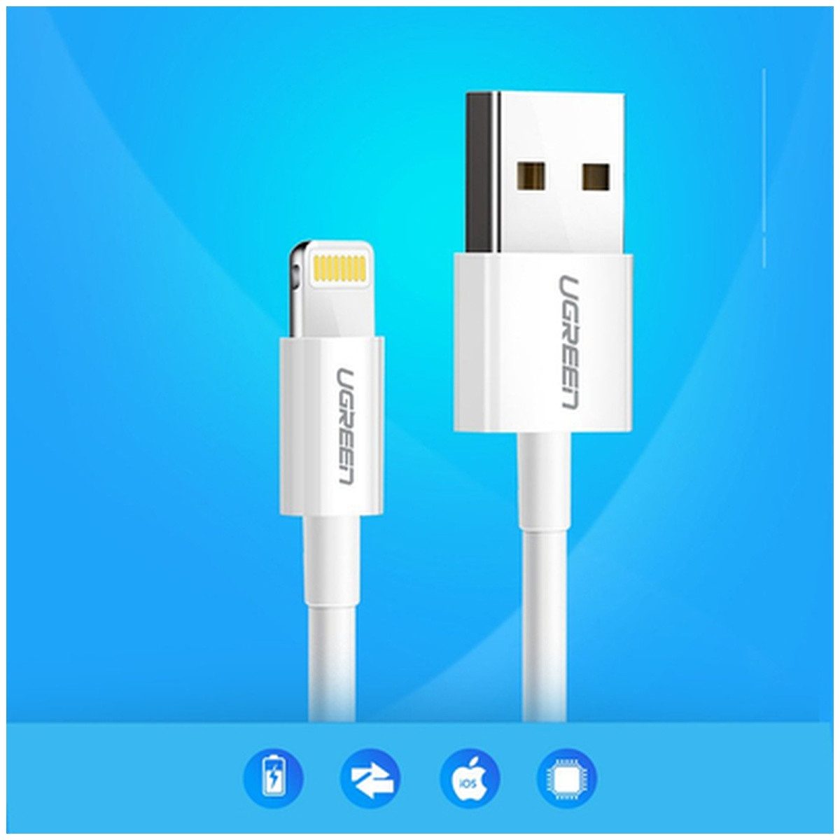 UGREEN Ugreen US155 20728 USB-A Lightning MFi 2 4A Kabel 1m Smartphone-Ladegerät