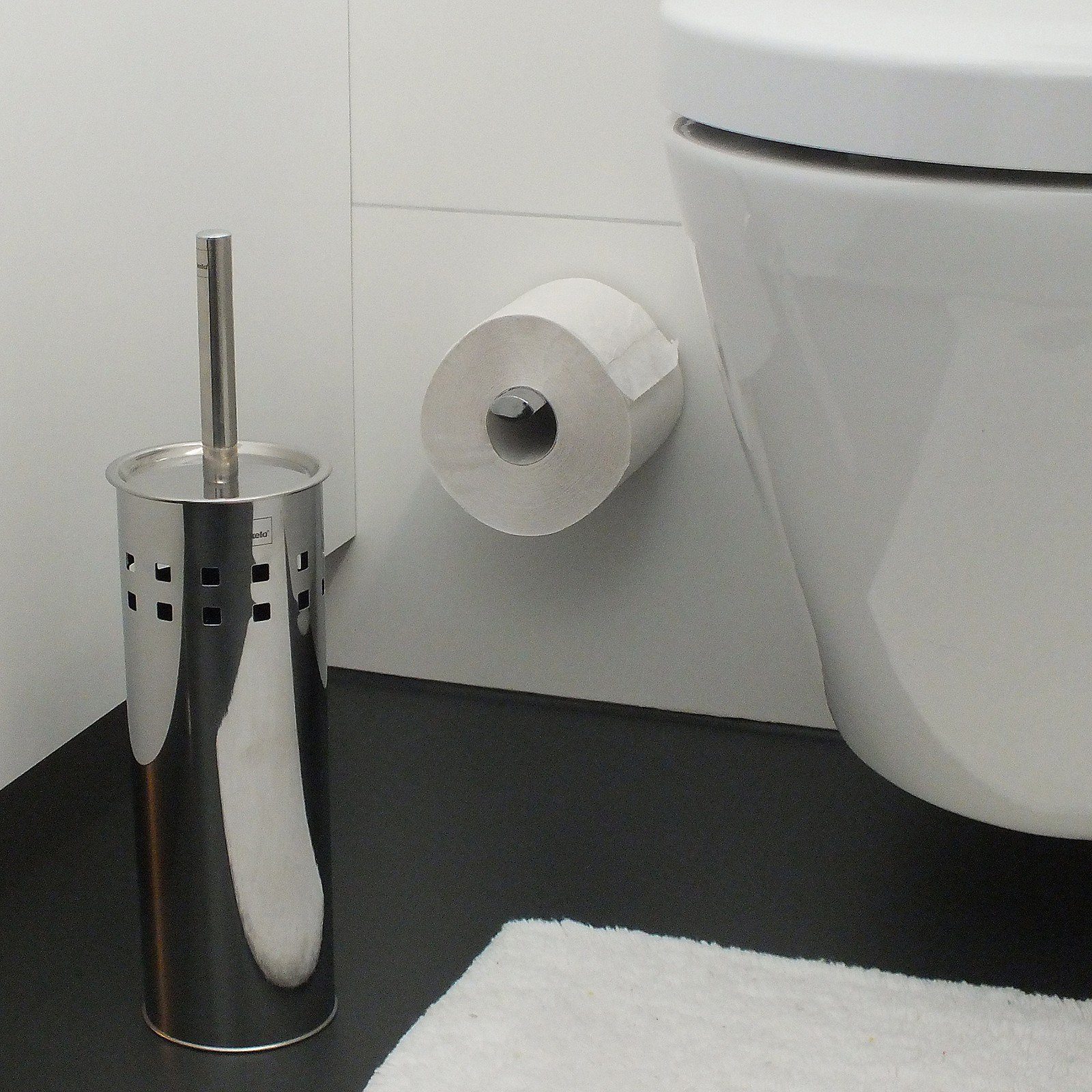 Innenbehälter, Griff, silber und Leo, herausnehmbarer kela abdrehbarer Deckel glänzend glänzend WC-Garnitur