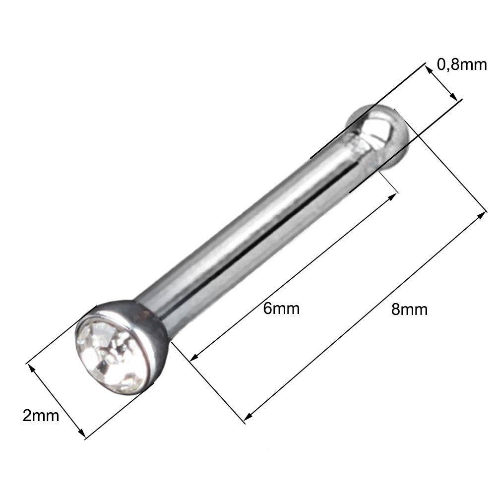 viva-adorno Nasenpiercing-Set 10er oder 20er Set 0,8mm Nasenstecker mit Ste günstig online kaufen