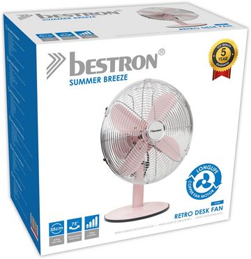 bestron Tischventilator Summer Breeze, mit Schwenkfunktion im Retro-Design, ØxH: 35x43 cm, 35 W