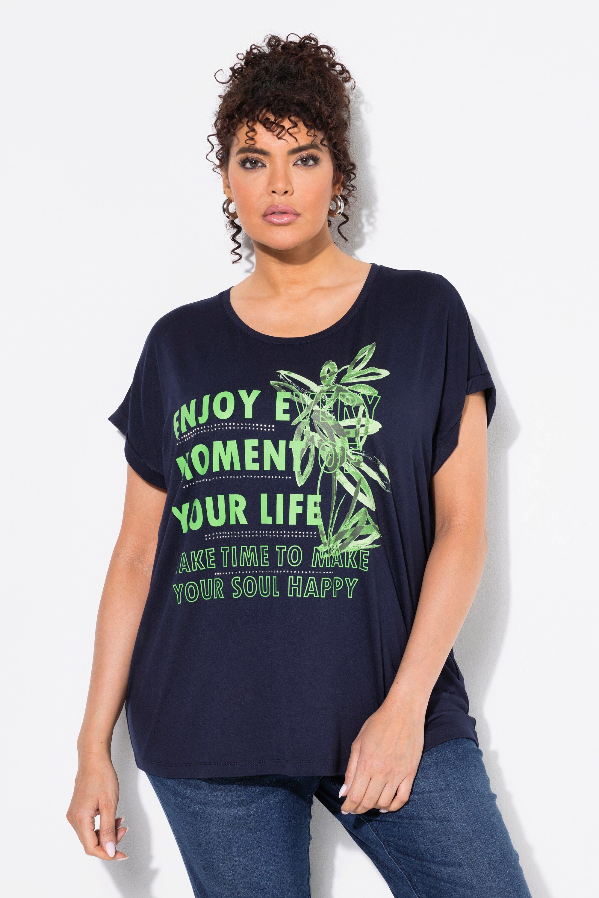 T-Shirt T-Shirt bedruckt Oversized Rundhals Halbarm