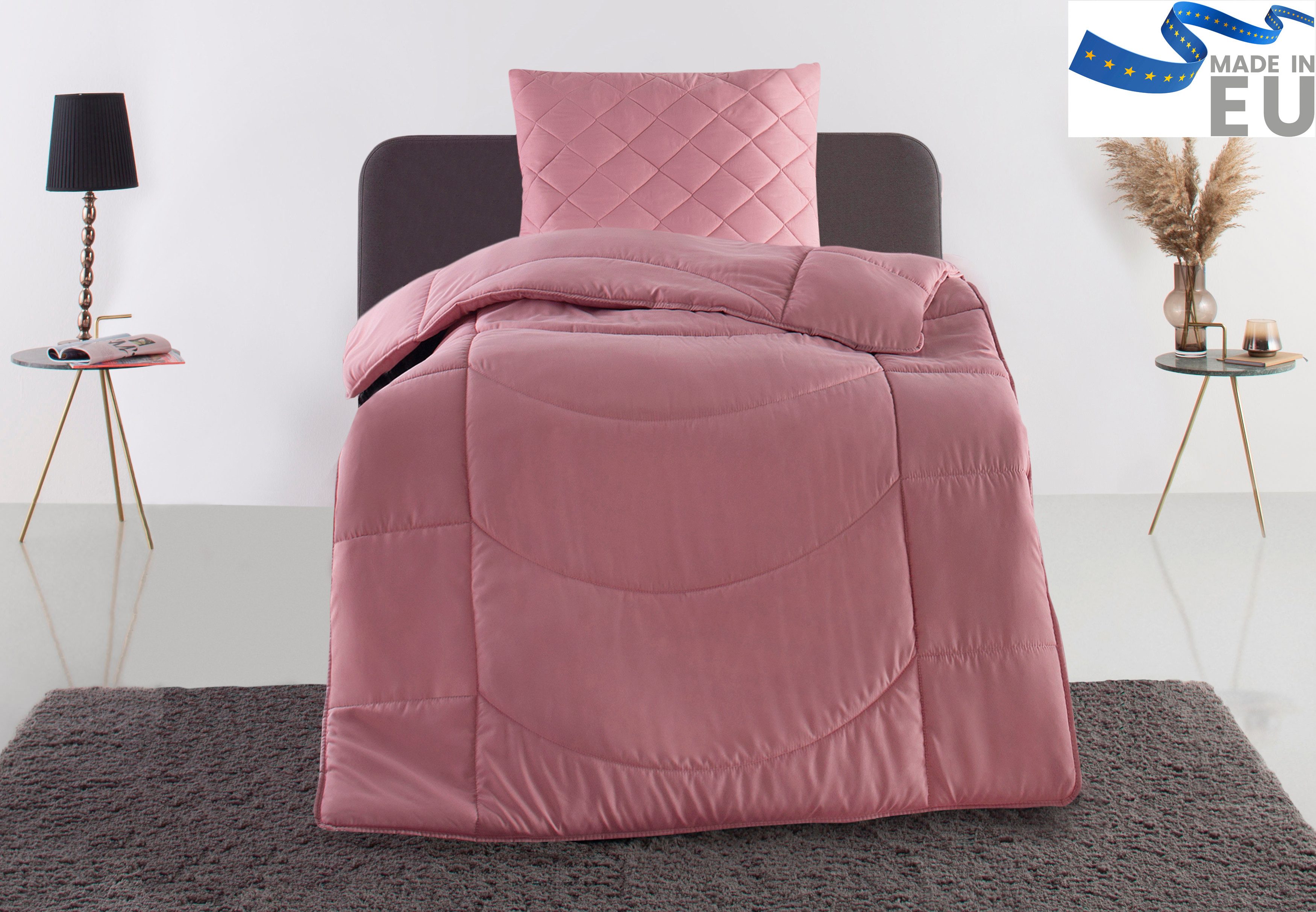 my home Steppbett + Kopfkissen Microlux, Bettdecke 135x200 cm, 155x220 cm, günstig online kaufen