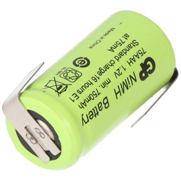 GP Batteries GP Akku GP75AAH 2/3AA NiMH-Akku mit Lötfahne Z-Form 14x29mm Akku 750 mAh (1,2 V)