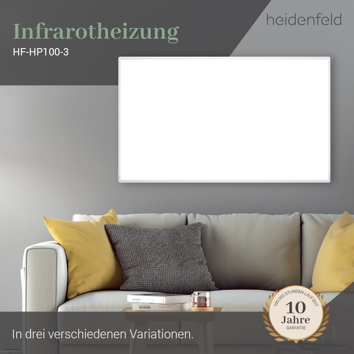 Heidenfeld Infrarotheizung 300-1000 W Elektroheizung HF-HP100-3 günstig online kaufen