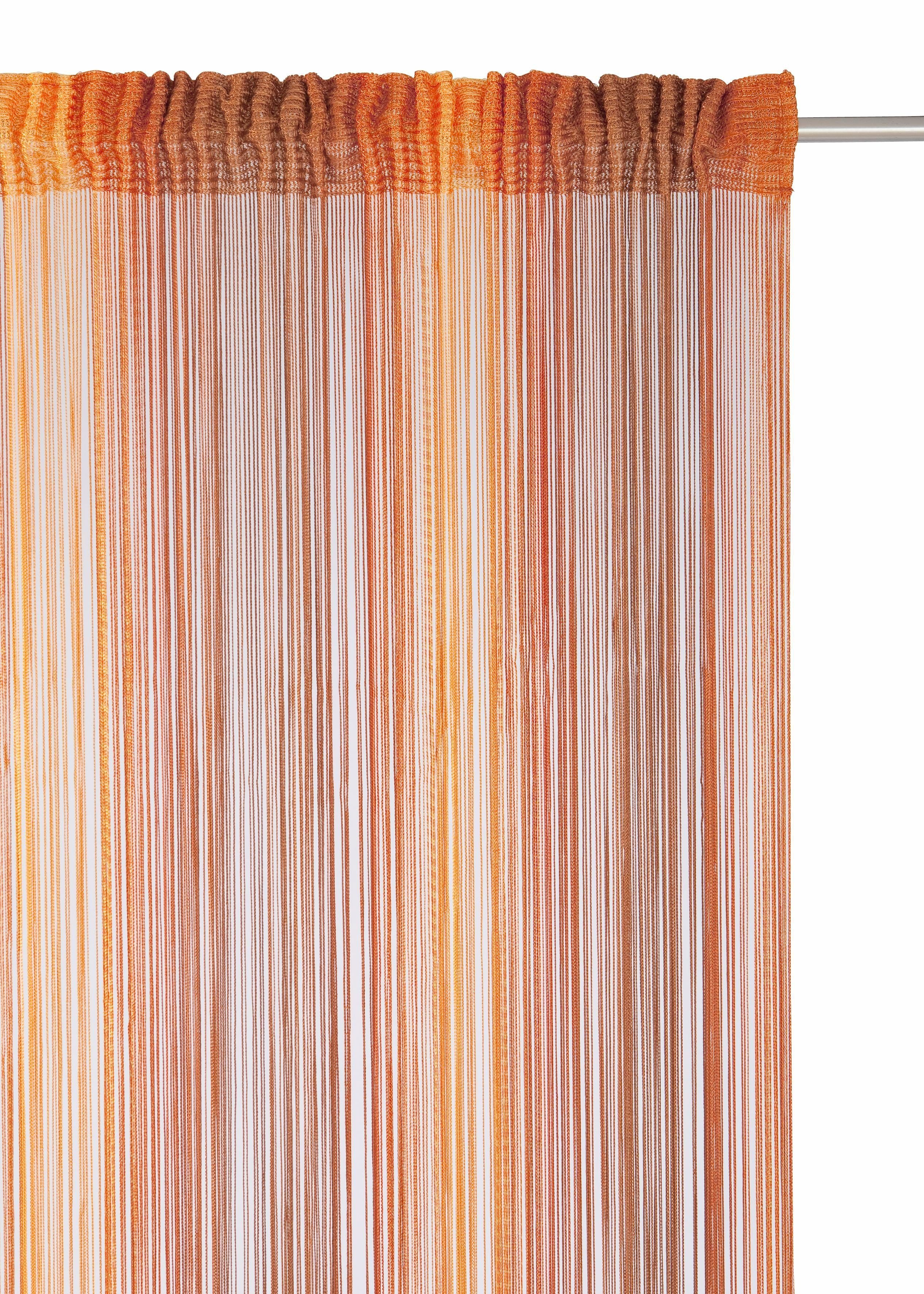 orange/terra Weckbrodt, kürzbar Rebecca, (1 Gardine, halbtransparent, Multifunktionsband Fadengardine, transparent, Fadenvorhang St), Insektenschutz,