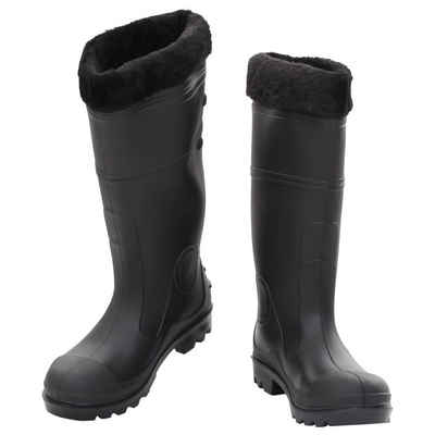 vidaXL Wathose Gummistiefel mit Herausnehmbarem Innenfutter Schwarz Gr. 40 PVC