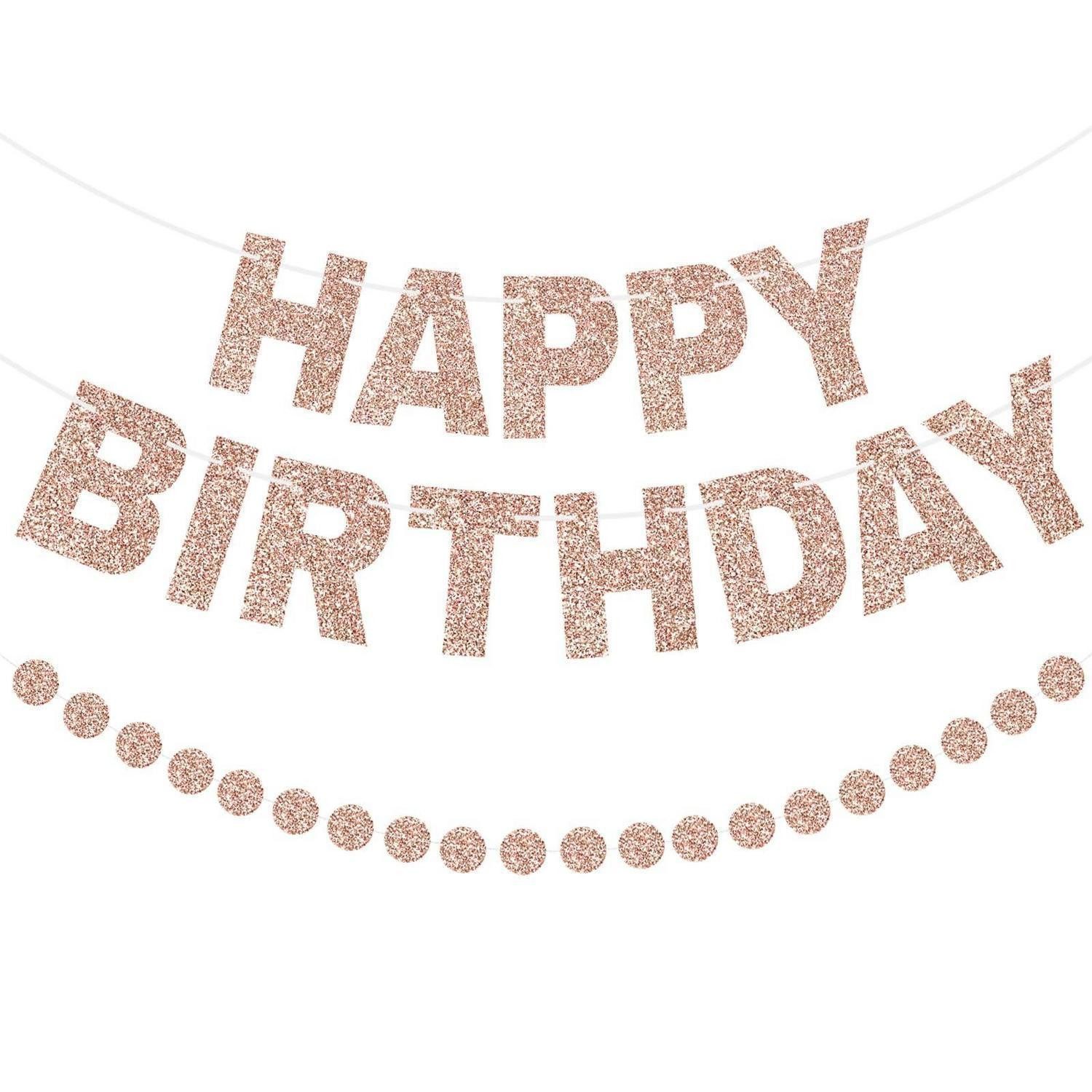 LuxusKollektion Girlande Happy Birthday Girlande Rosegold Set 2-tlg.
