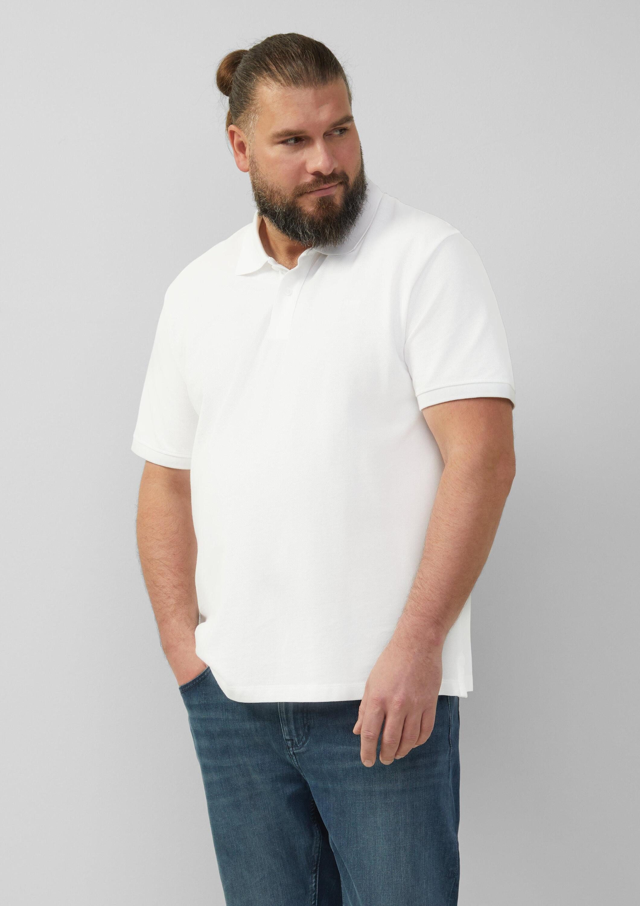 s.Oliver Kurzarmshirt Polo-Shirt Poloshirt aus Baumwollpiqué