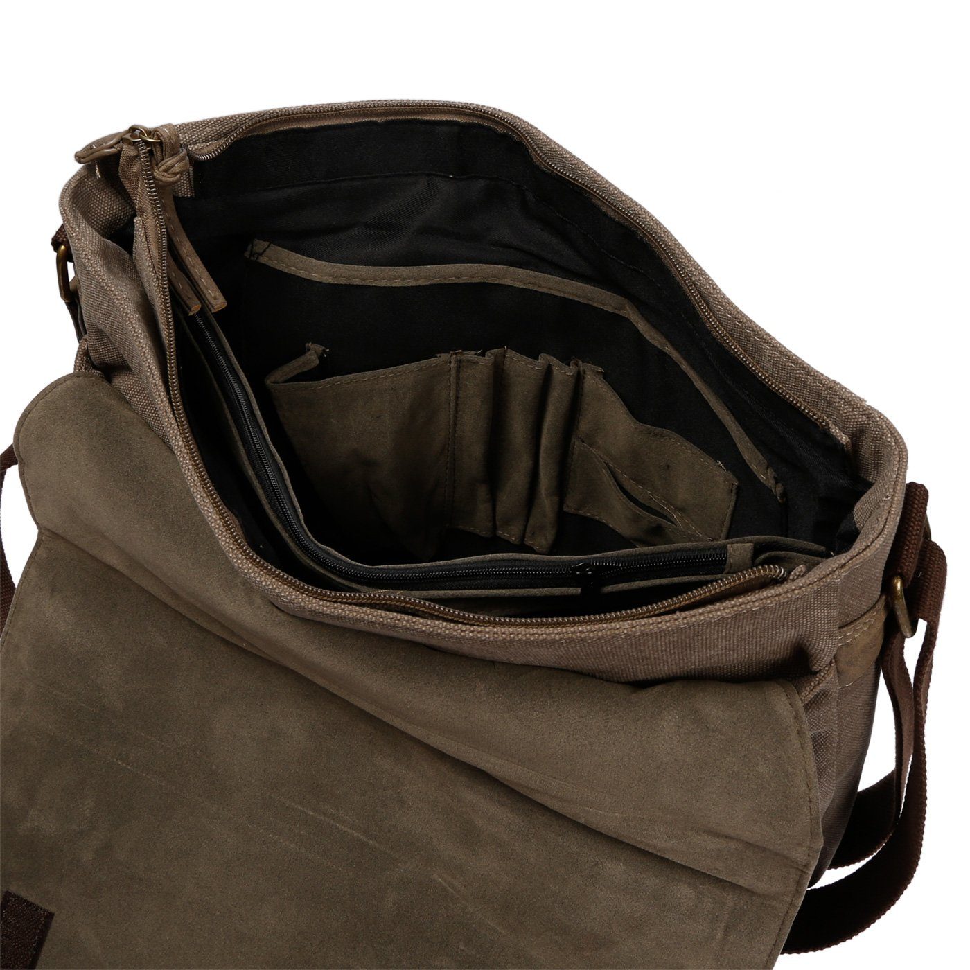 Christian Wippermann Umhängetasche Herren Umhängetasche Canvas Tasche Schultertasche (1 tlg), Messenger Braun Business UNI