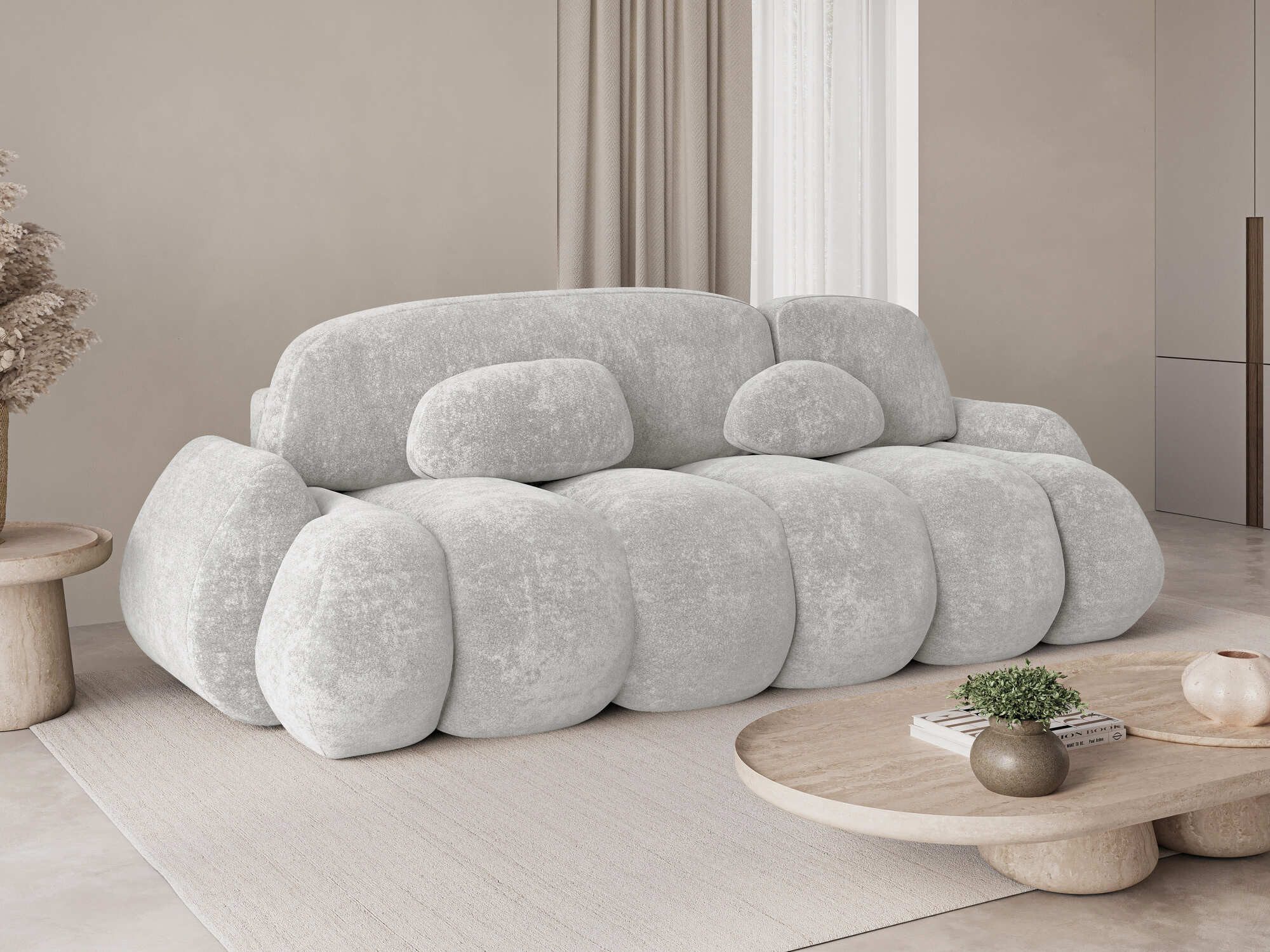 MOEBLO Schlafsofa STONE, Design Schlafsofa mit Schlaffunktion - modernes Sofa mit Bettkasten, frei stellbar, inklusive Kissen, Couch Polstermöbel Sitzmöbel Wohnzimmermöbel 3-Sitzer-Sofa Stoffsofa, (BxHxT): 270 x 103 x 113 cm