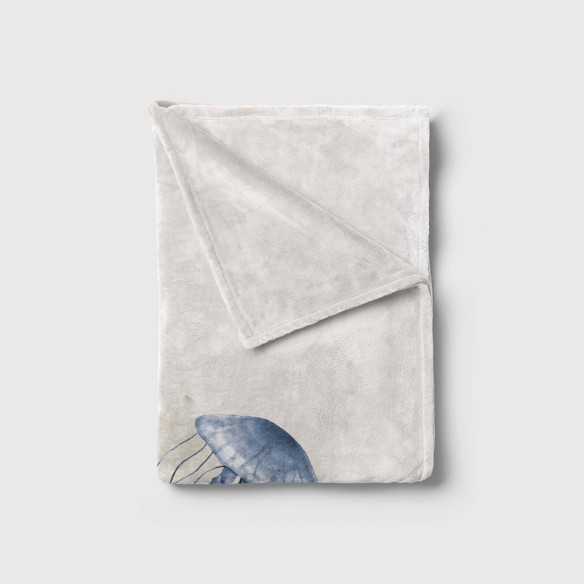 Strandhandtuch Handtuch Handtücher Art Ozean Sinus Kunstvoll Qualle Handtuch Baumwolle-Polyester-Mix Saunatuch (1-St), Motiv Kuscheldecke Unterwass,