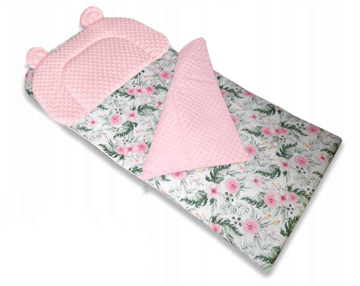 Best for Kids Kinderschlafsack Minky, für den Kindergarten Rosa Blumen