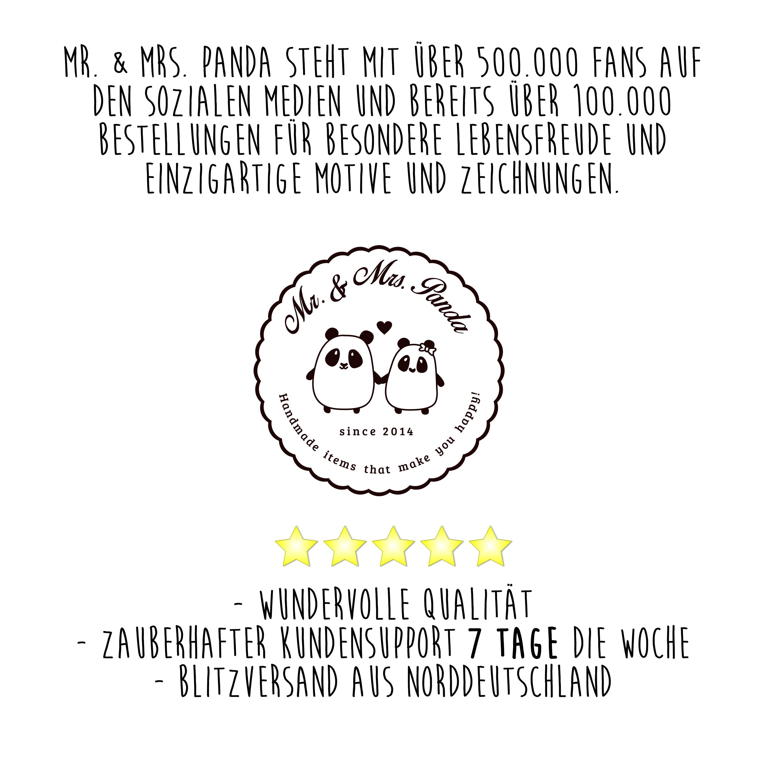 Mr. & Mrs. Panda Handtuch Bohne Ha, Geschenk, - Zufriedenheit, Kaffee (1-St) Pastell Gelb - Tiermotive